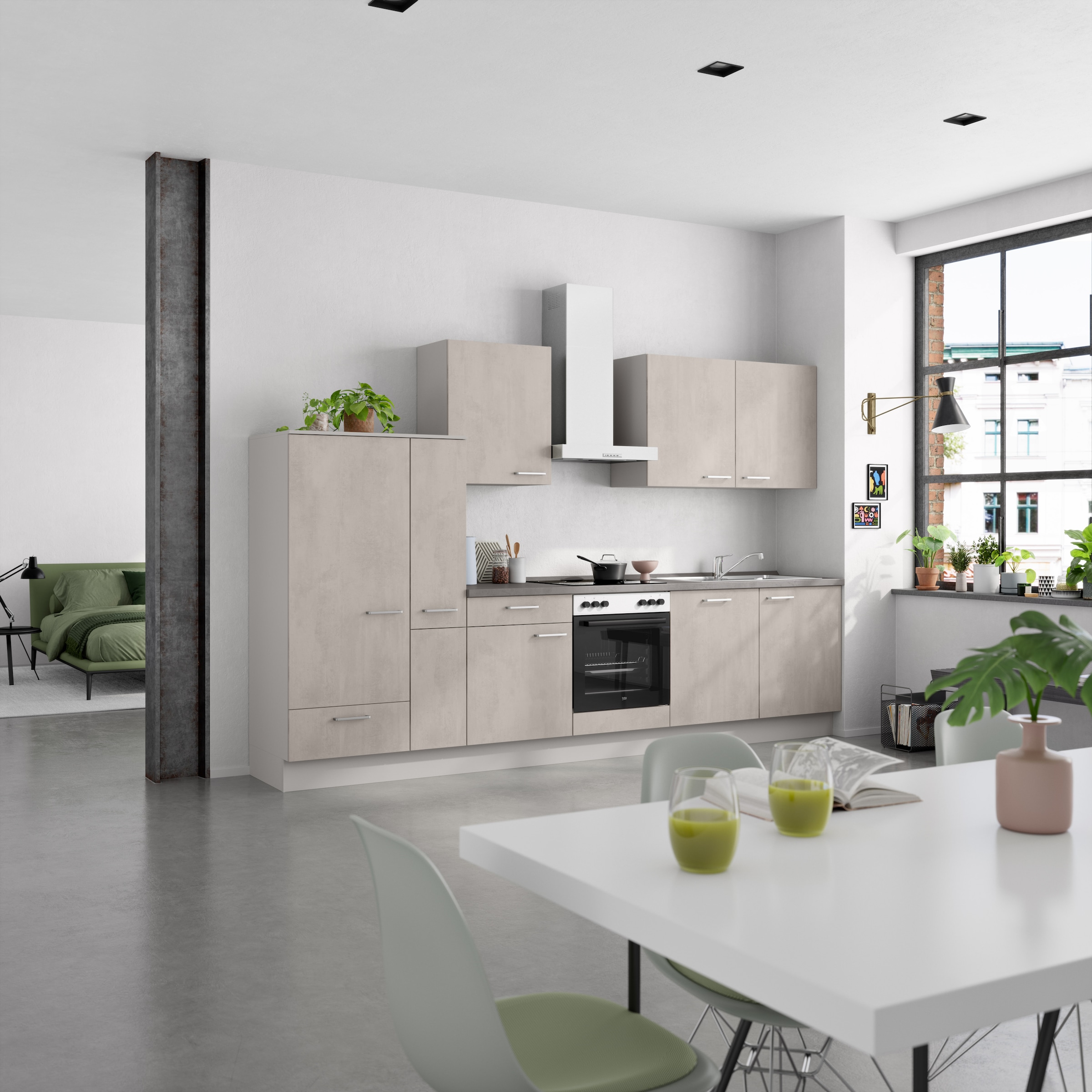 nobilia® Küchenzeile »"Riva I"«, vormontiert, Ausrichtung wählbar, Breite 330 cm, wahlw. mit E-Geräten