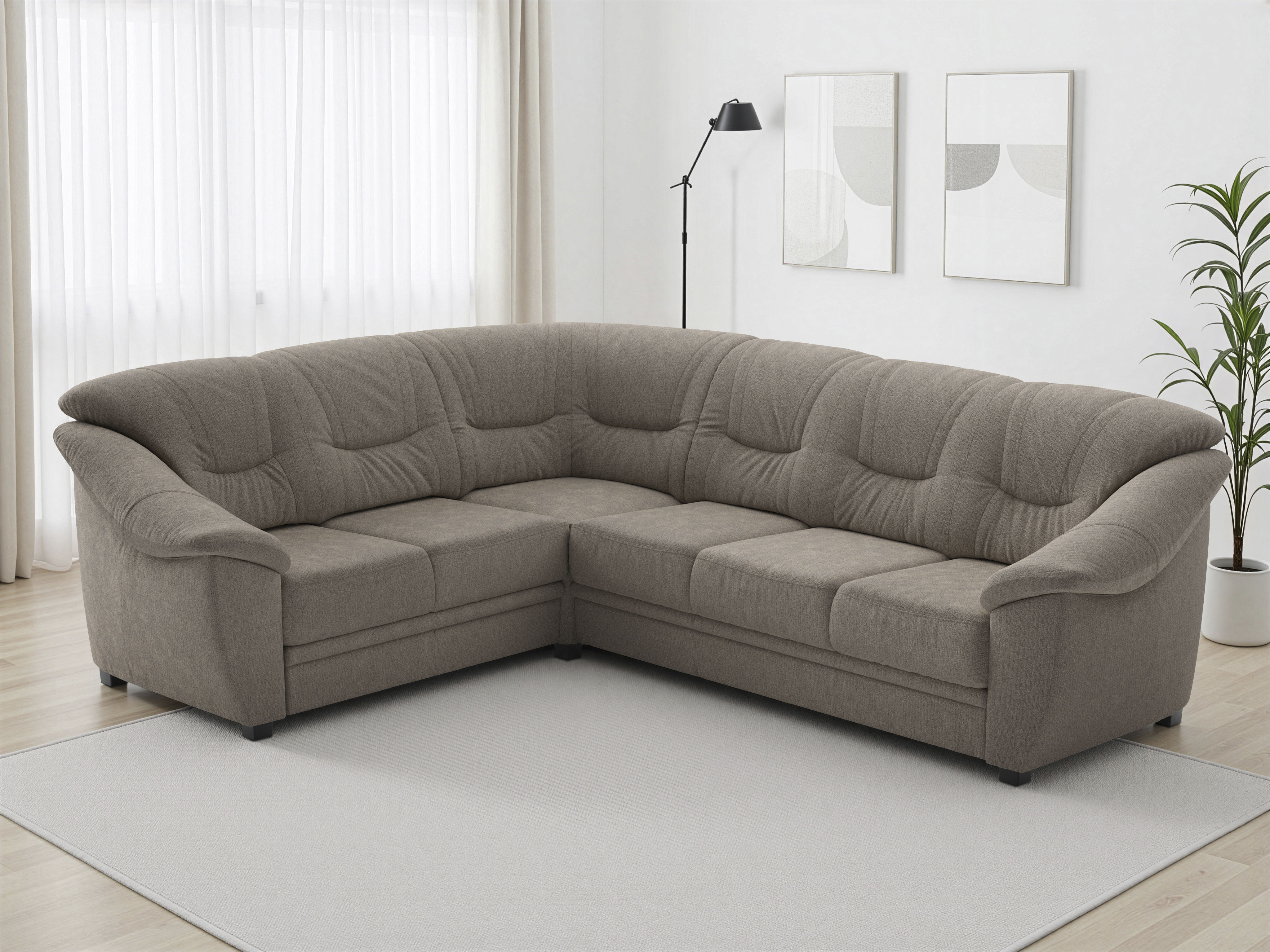 sit&more Ecksofa "Savona L-Form, B. 262 cm, Komfortsitz, Eckcouch mit Stoff- & Lederwahl" optional Schlaffunktion, Liegefl. 120x195 cm