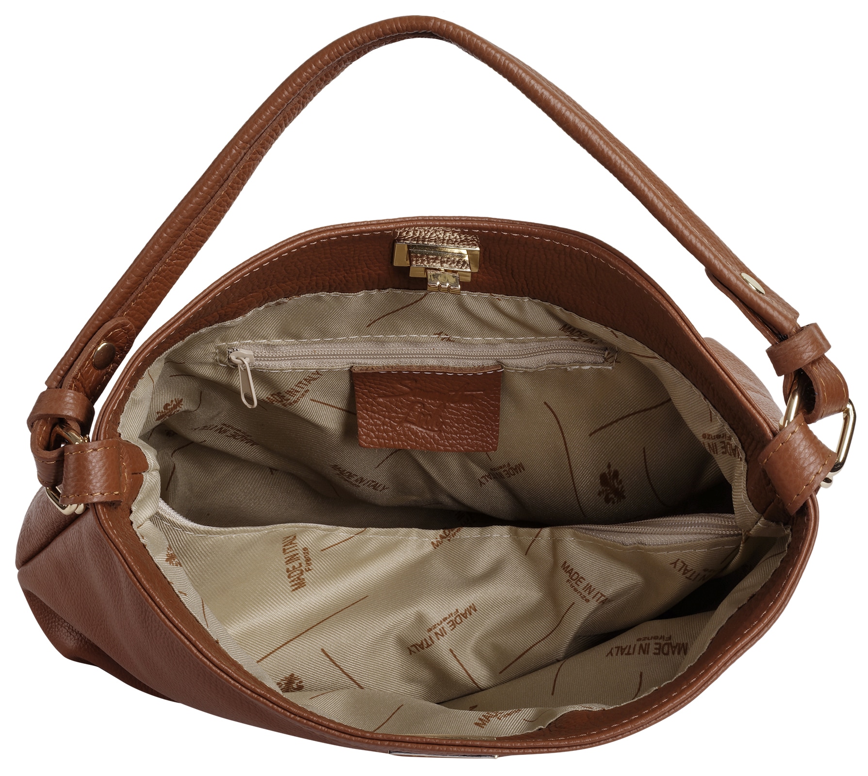 Samantha Look Henkeltasche echt Leder, Made in Italy