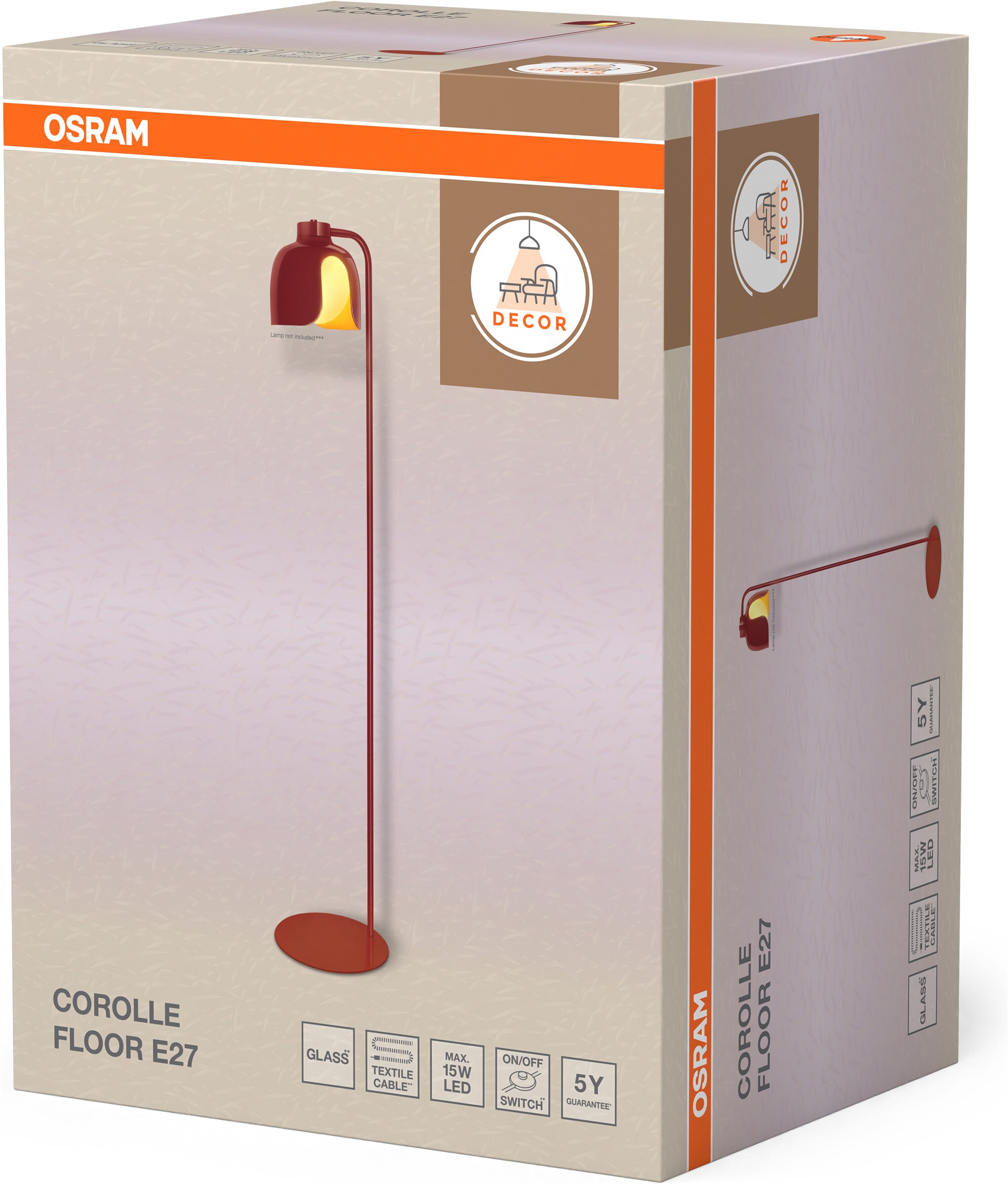 Osram Stehlampe »Decor Corolle« E27 1 Stk. Fassung E27, Stahl und Glas