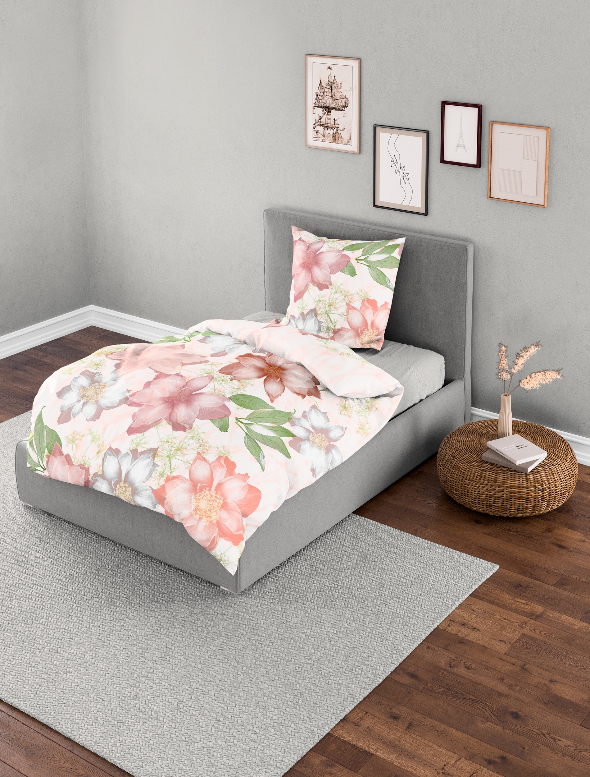 BIERBAUM Bettwäsche »5306«, Mako-Satin, 100 % Baumwolle, pflegeleicht, hochwertiger Digitaldruck