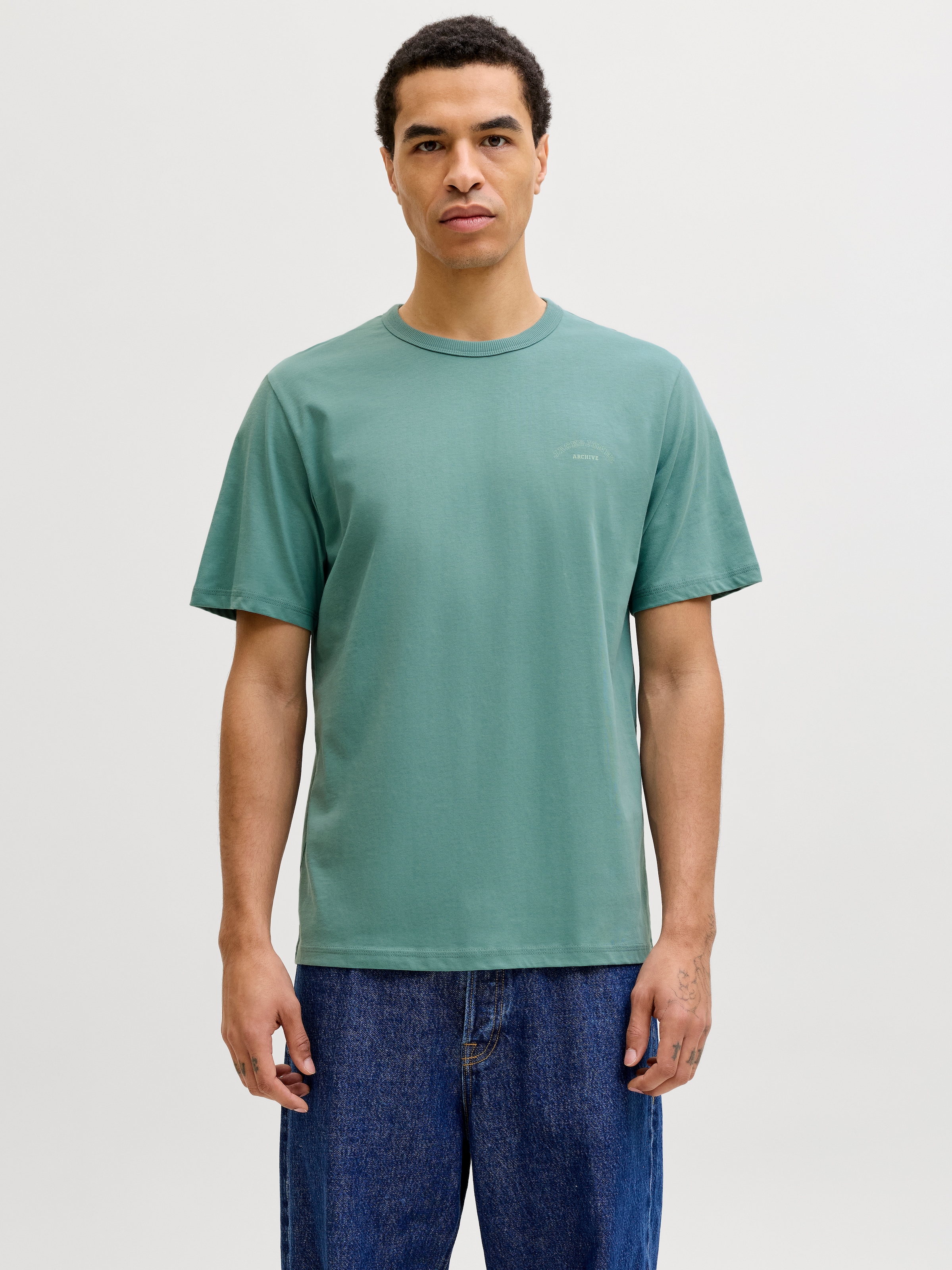 Jack & Jones Rundhalsshirt "JJCOLLEGE LOGO TEE SS CREW NECK" günstig online kaufen
