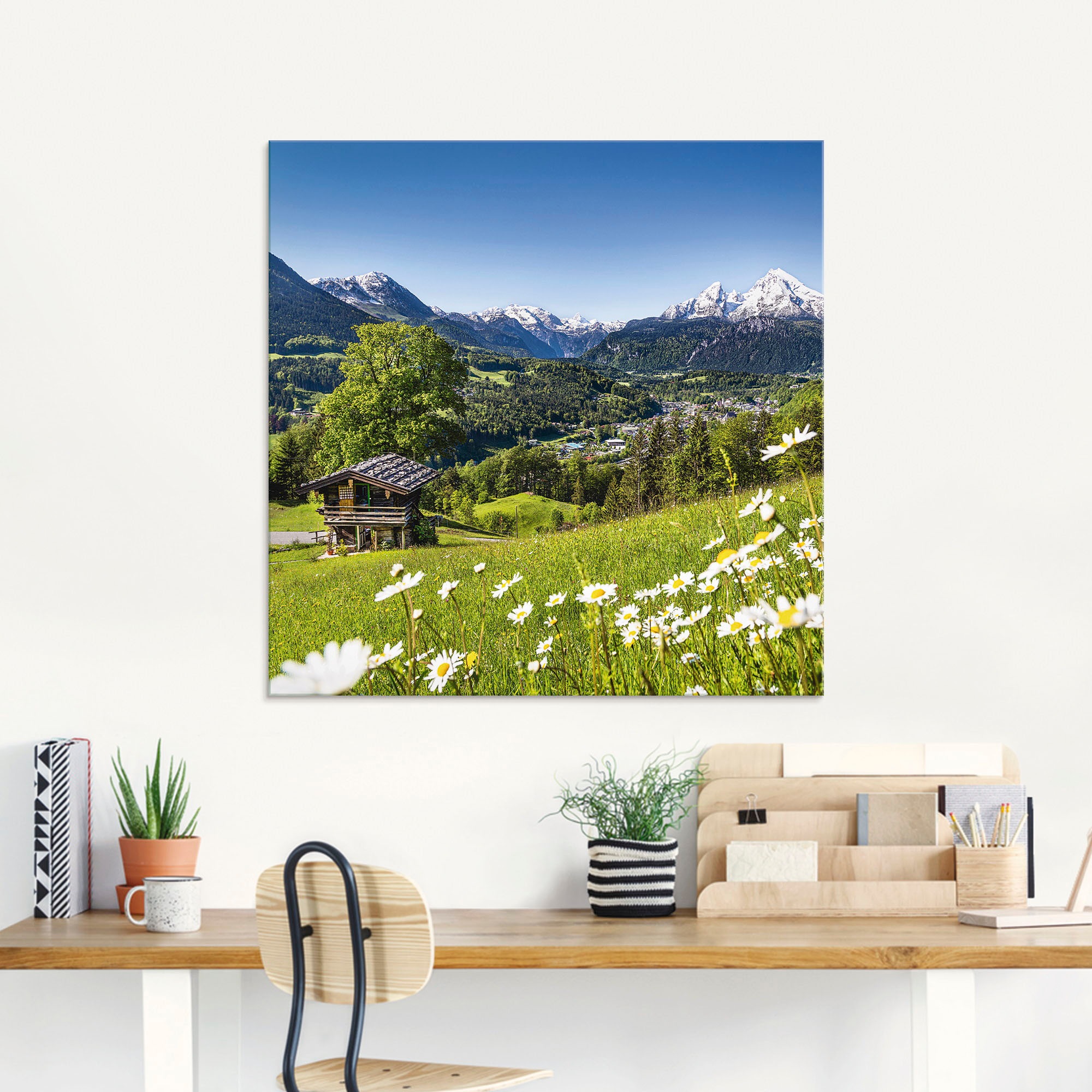 Artland Glasbild »Landschaft in den Bayerischen Alpen«, Berge, (1 St.), in verschiedenen Größen