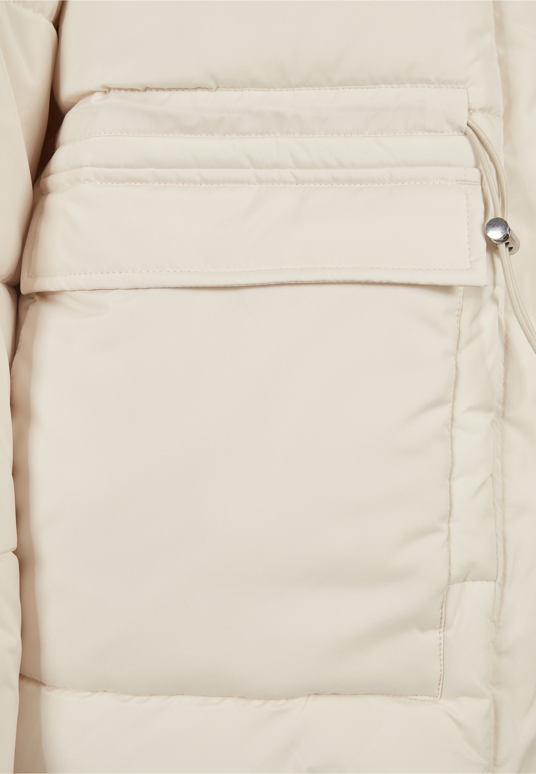 URBAN CLASSICS Winterjacke »Urban Classics Damen Ladies Waisted Puffer Jacket« 1 Stk. tlg. mit Kapuze