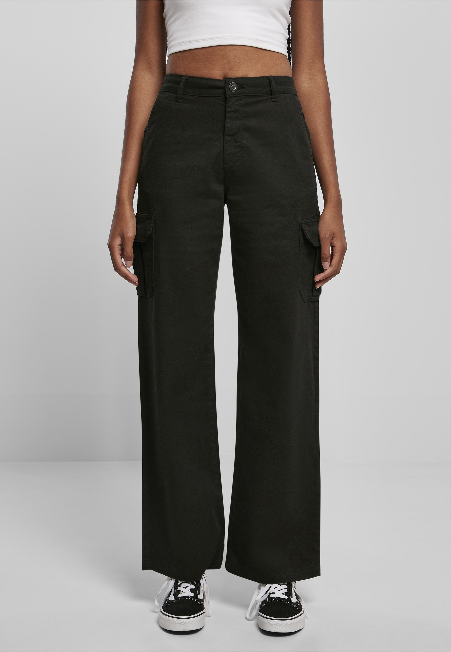 URBAN CLASSICS Stoffhose »Urban Classics Damen Ladies High Waist Straight Cargo Pants«