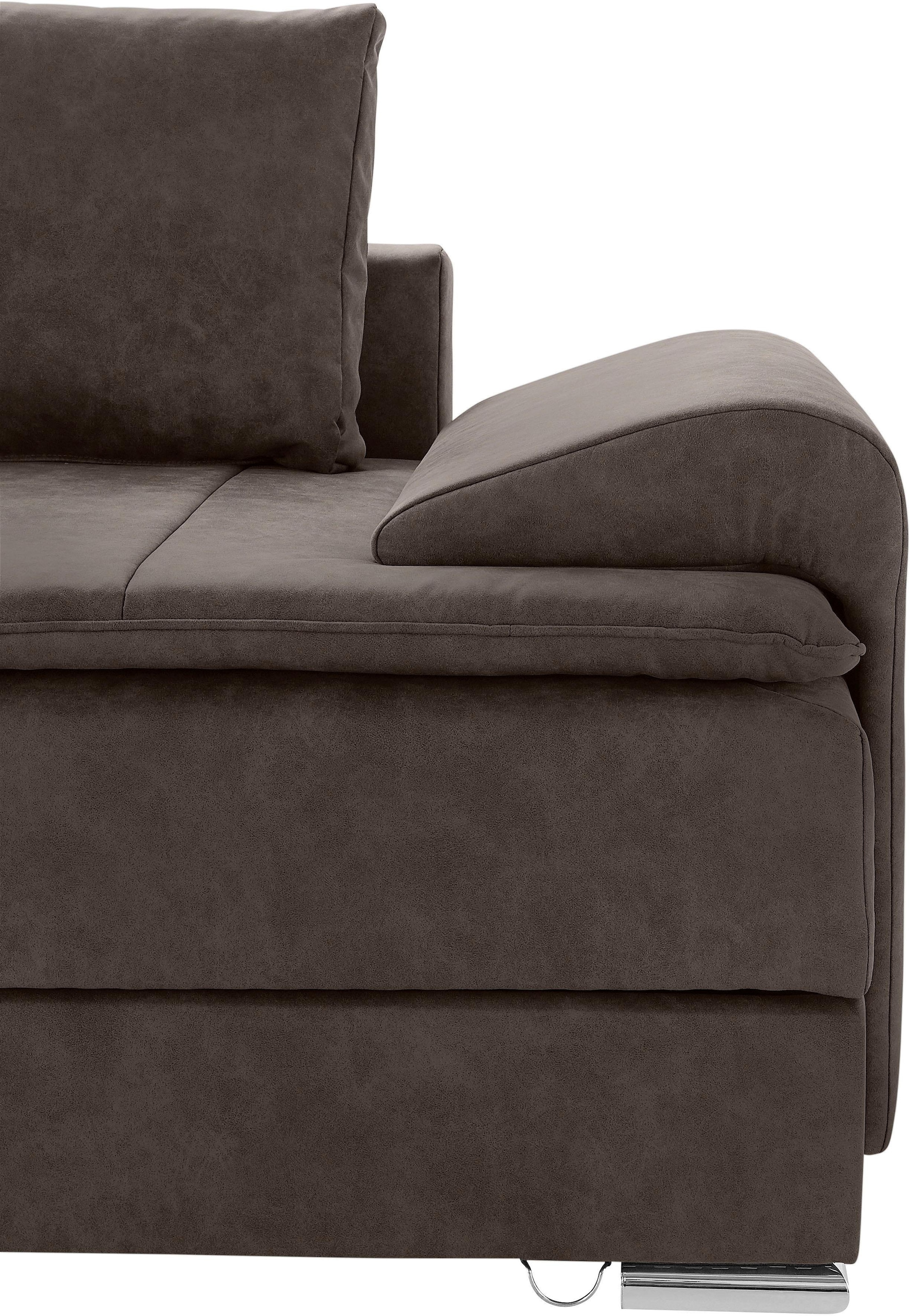 INOSIGN Ecksofa »Boxspringbett Night & Day L-Form mit Dauer-Schlaffunktion mit Armlehne«, mit Boxspring-Bettfunktion 180x200 cm und Bettkasten, Dauerschläfer!