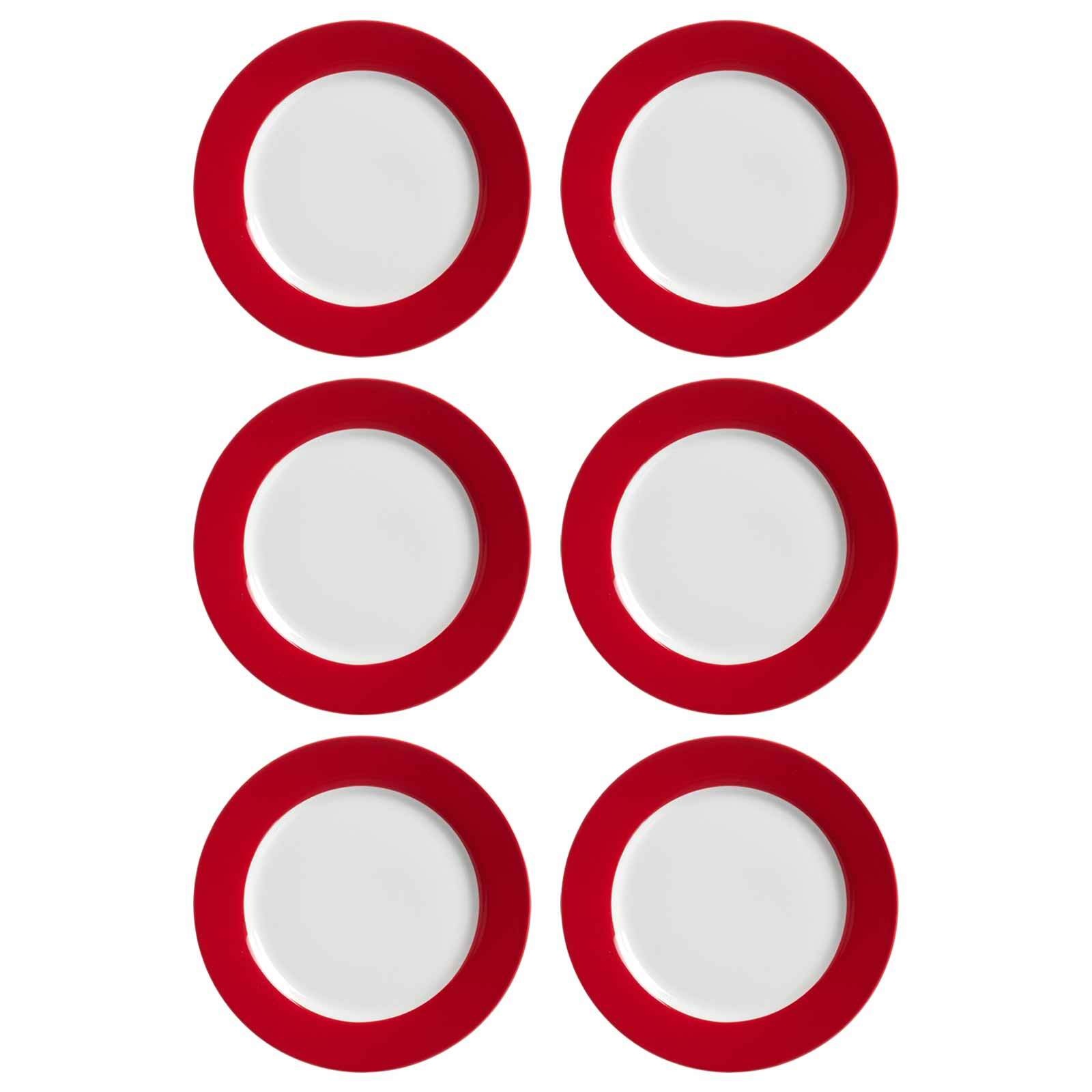 Speiseteller "Speiseteller Doppio ø 27 cm 6er Set", L:27cm, rot, RITZENHOFF & BREKER, Speiseteller
