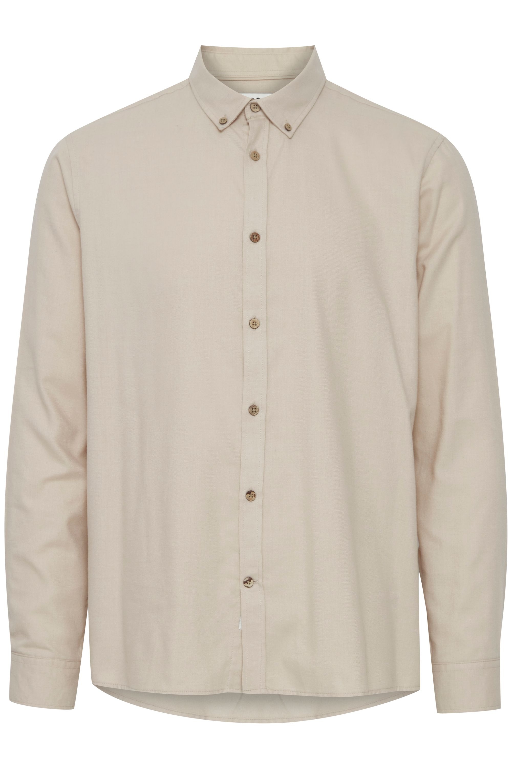 !solid Langarmhemd SOLID "Langarmhemd SDPepe", Herren, Gr. S, N-Gr, beige (humus melange), Obermaterial: 60% Baumwolle CO. 40% Polyester PES., Hemden