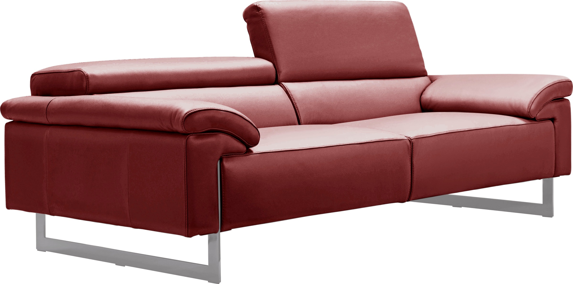 Egoitaliano 2,5-Sitzer »Malika, Designsofa mit hohem Sitzkomfort, edel und bequem«, inkl. Kopfteilverstellung und chromfarbenen Metallfüßen