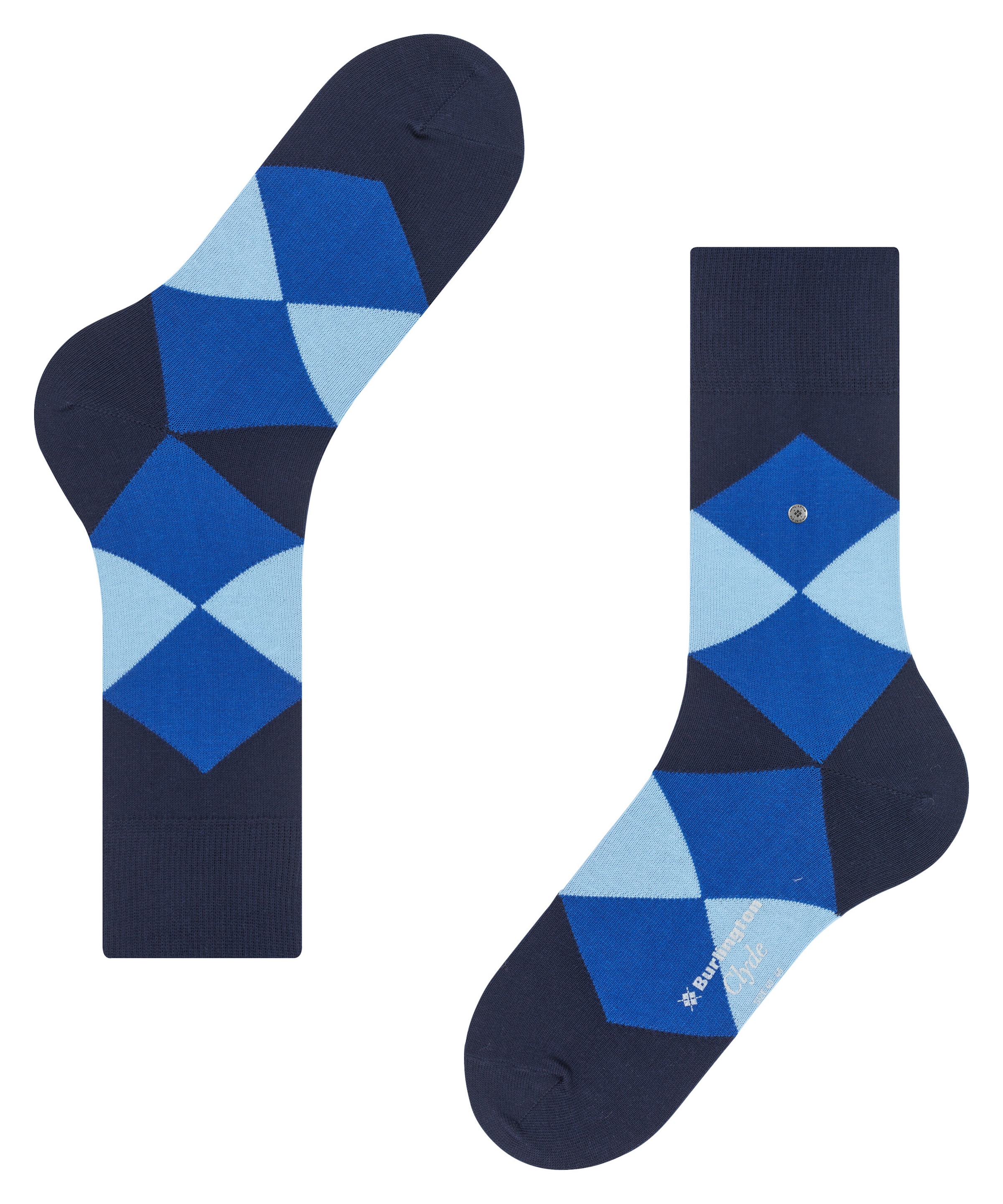 Burlington Socken »Clyde« Einheitsgröße 40-46, modernes Argyle-Muster, Burlington-Clip