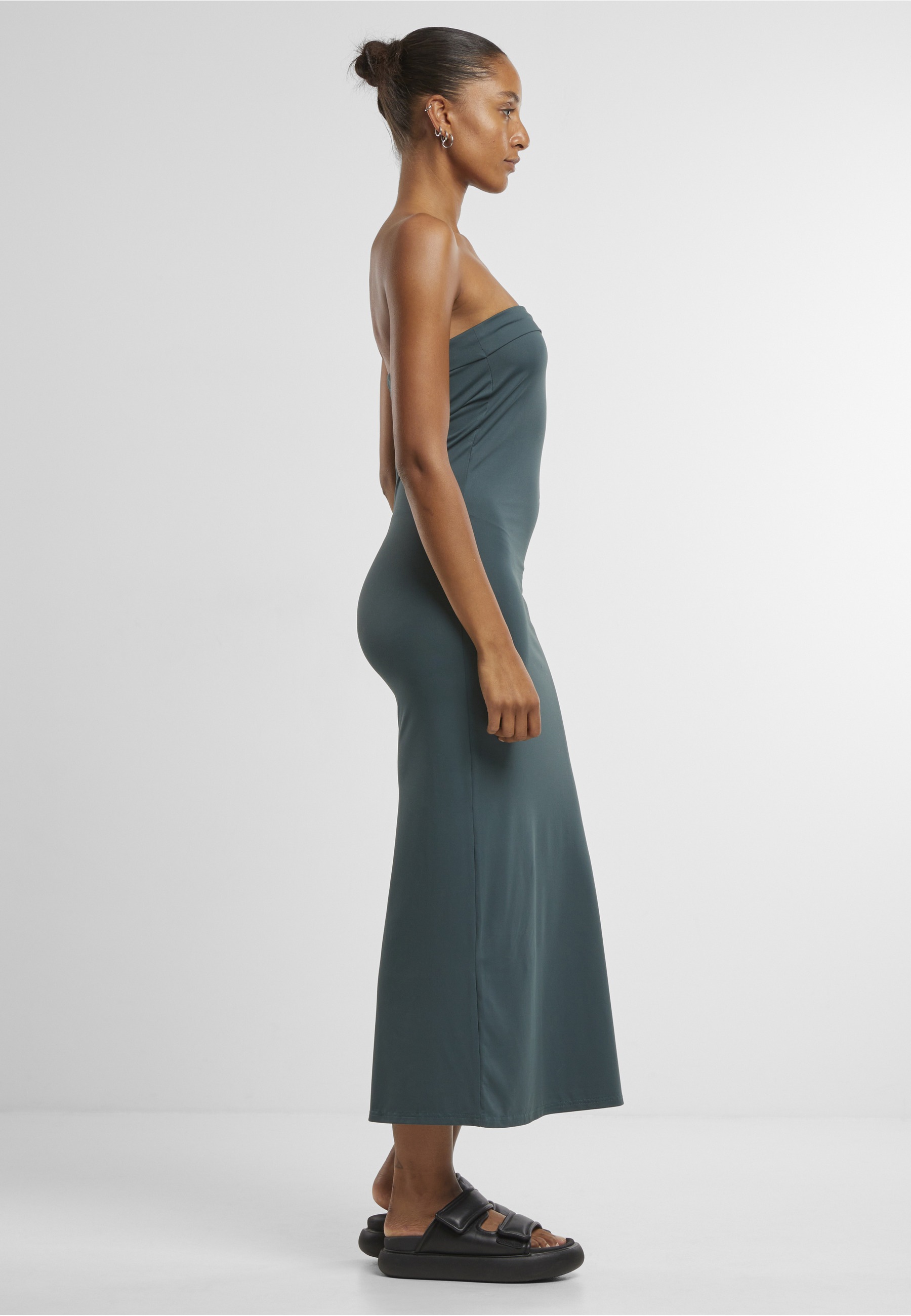 URBAN CLASSICS Shirtkleid »Urban Classics Ladies Bandeau Midi Dress« 1 Stk. tlg.