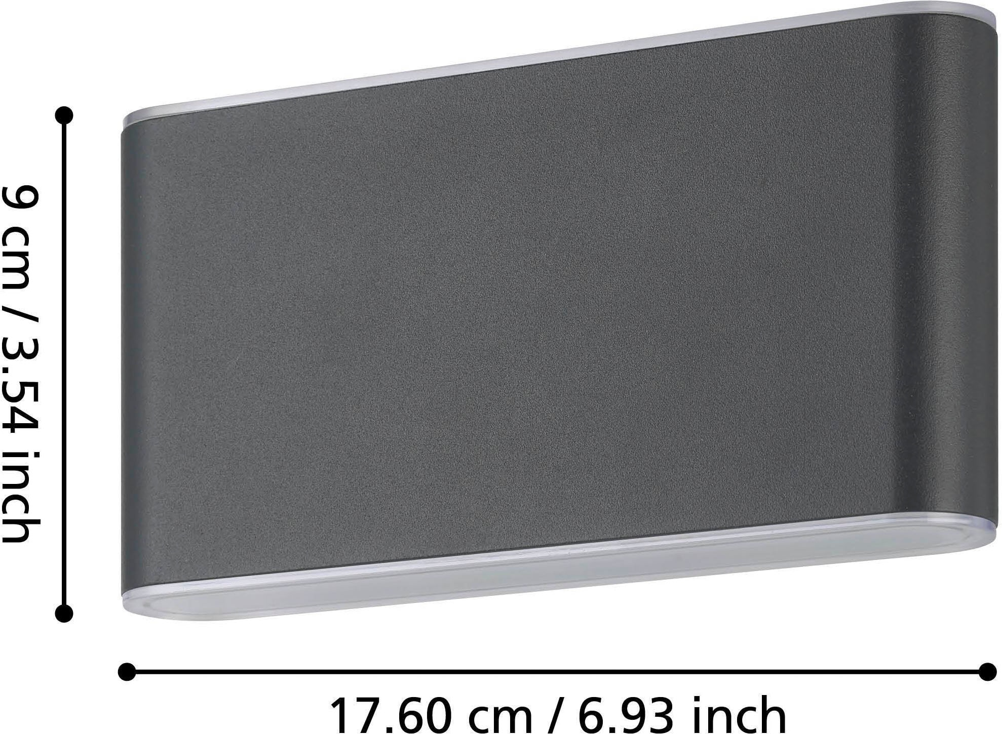 EGLO Wandleuchte »Grutti Wandlampe, Außenlampe, Wand Außenbeleuchtung, Aluminium, IP65« LED-Modul 1 Stk. Kaltweiß | Neutralweiß | Warmweiß