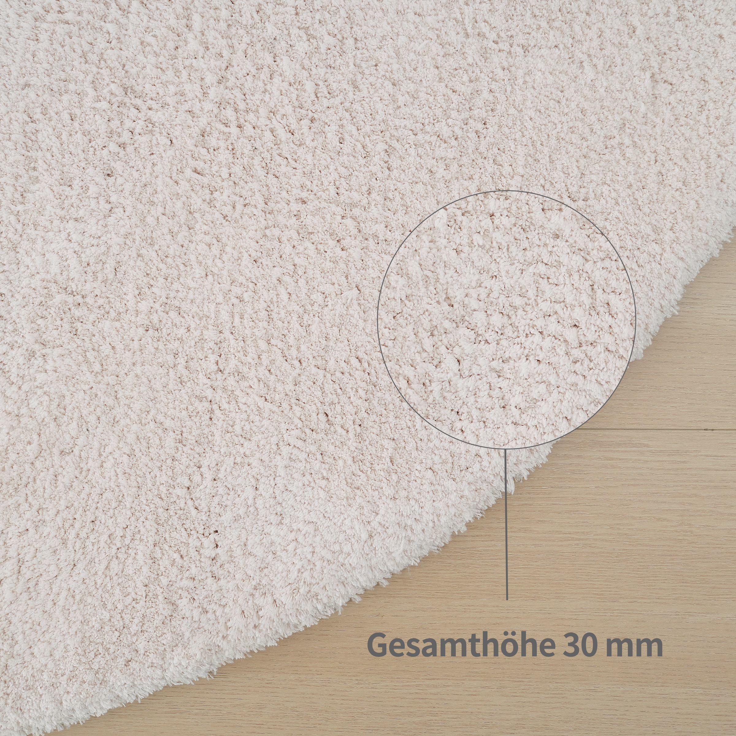 my home Hochflor-Teppich »Microfaser Teppich Magong, besonders weich, sehr feiner Flor«, rund, 25 mm Höhe, unifarben, weiche Teppiche, Wohnzimmer, Schlafzimmer, Kinderzimmer