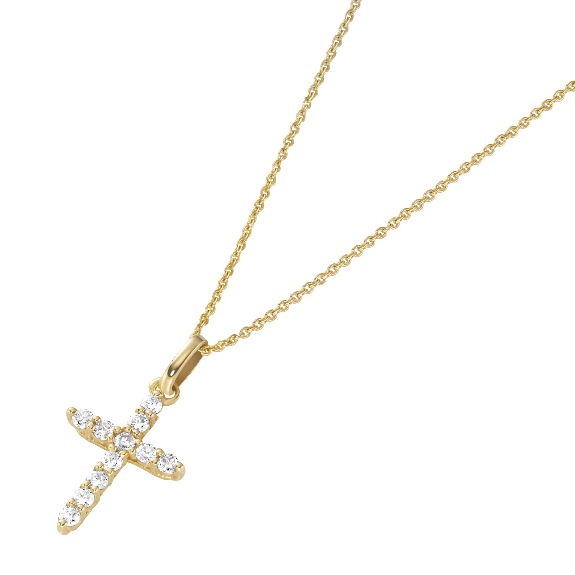 Luigi Merano Kette mit Anhänger »Kreuz mit Brillanten, Gold 585«