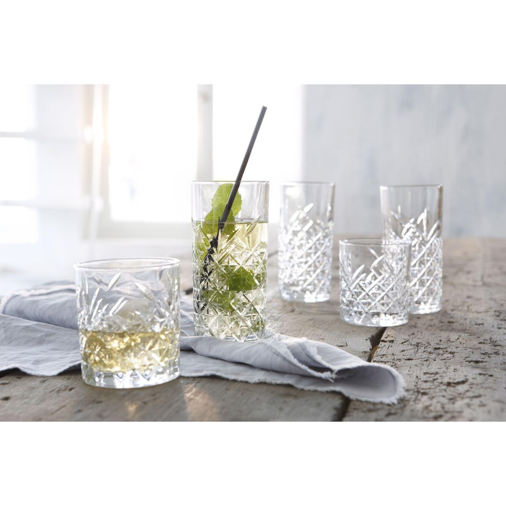 CreaTable Gläser-Set »TIMELESS Trinkgläser«, (Set, 8 tlg.), 4 Wassergläser, 4 Whiskygläser im Set