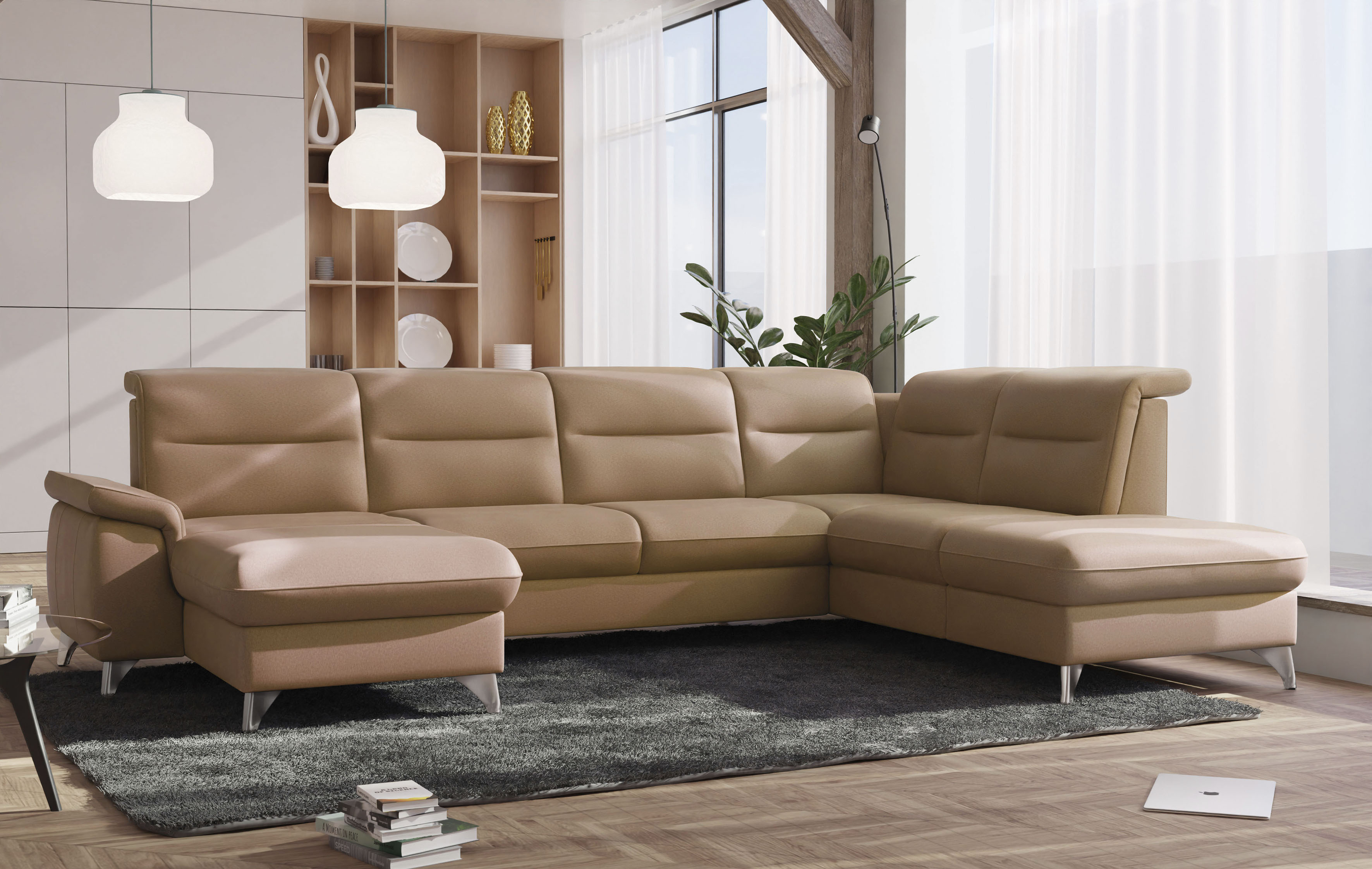 sit&more Wohnlandschaft "Astoria U-Form" wahlweise mit motorischer Relaxfunktion