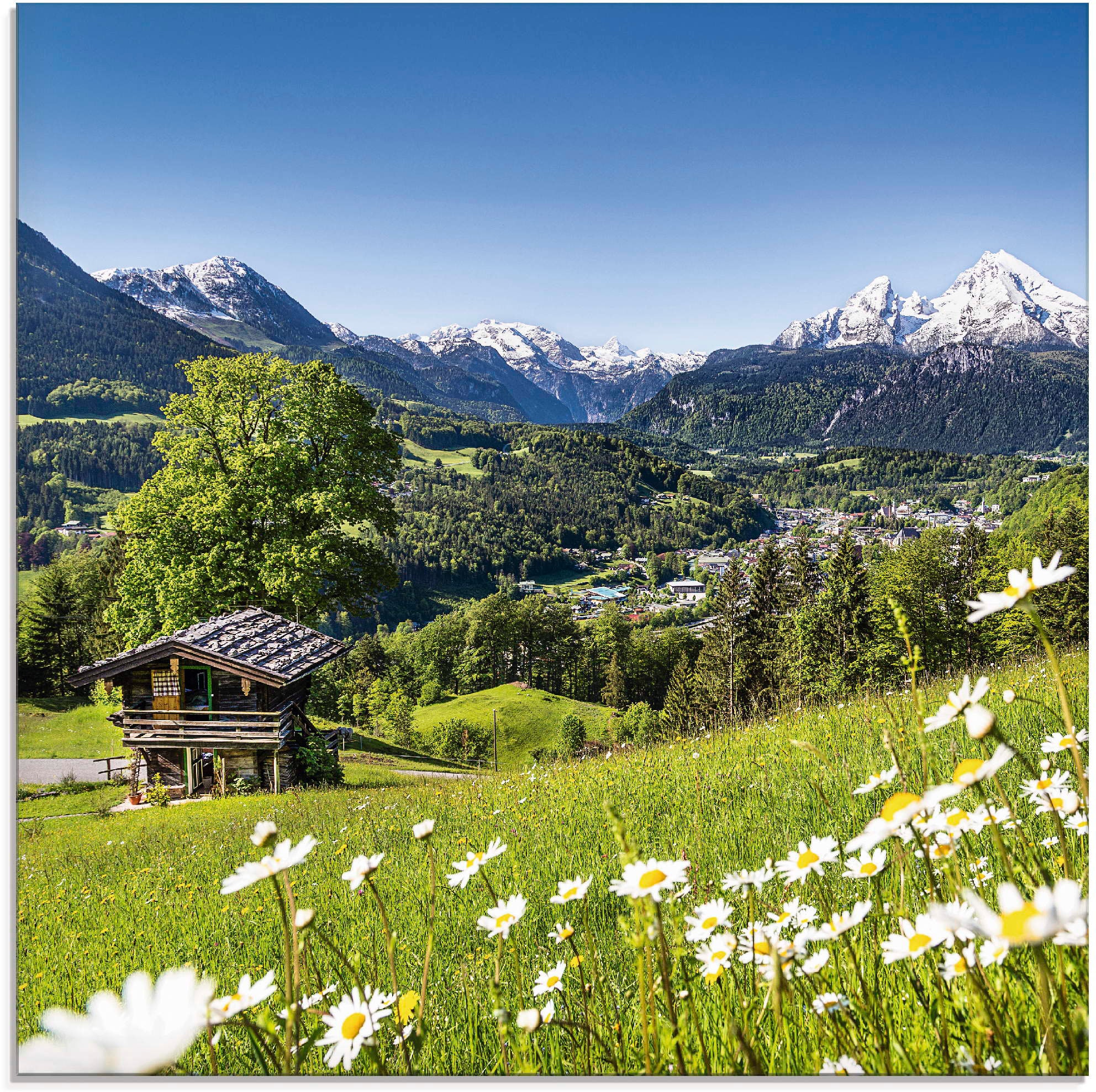 Artland Glasbild "Landschaft in den Bayerischen Alpen" Berge 1 Stk. tlg. in verschiedenen Größen