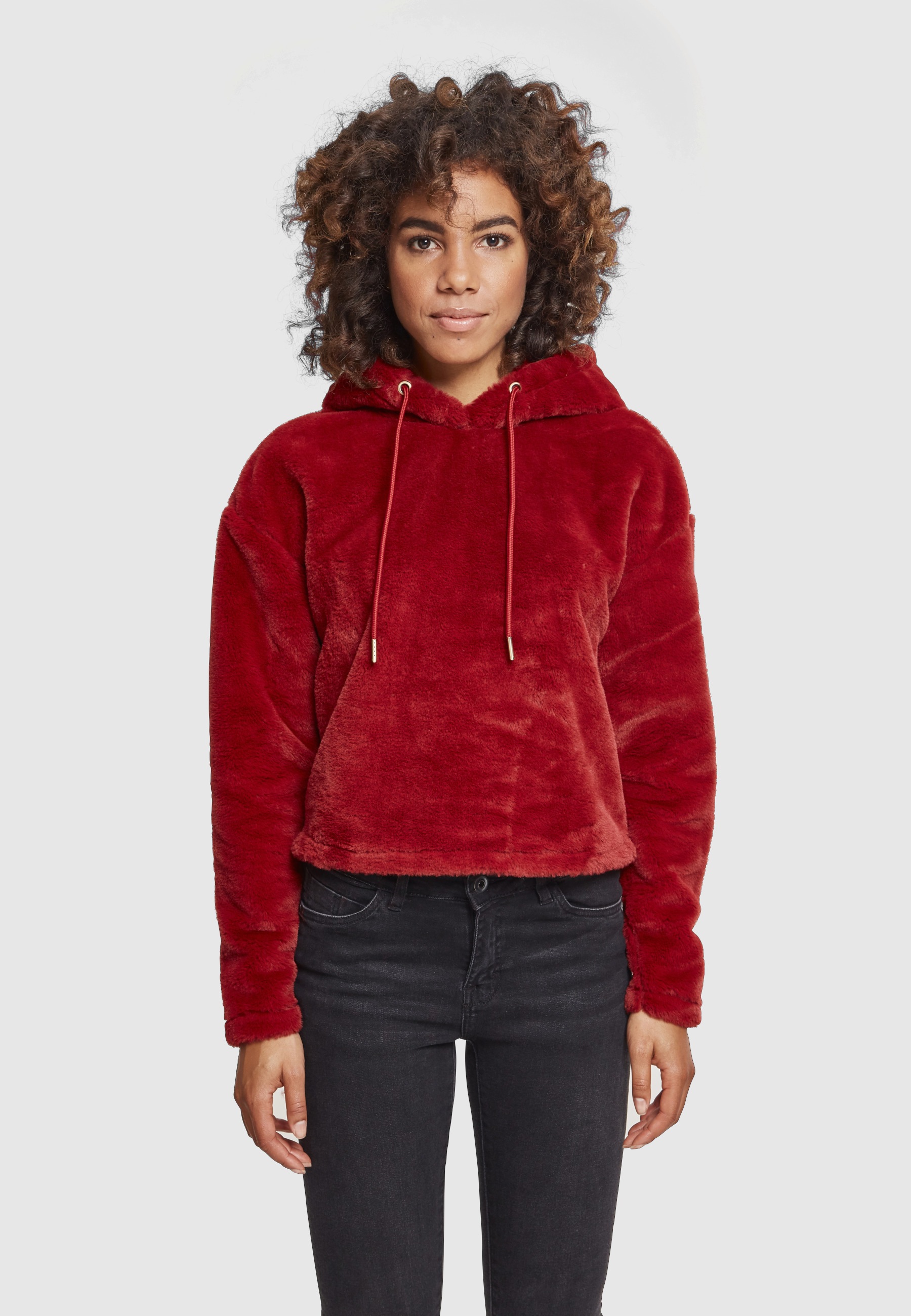 URBAN CLASSICS Sweatshirt »Urban Classics Damen Ladies Oversize Short Teddy Hoody«, 1 Stk.
