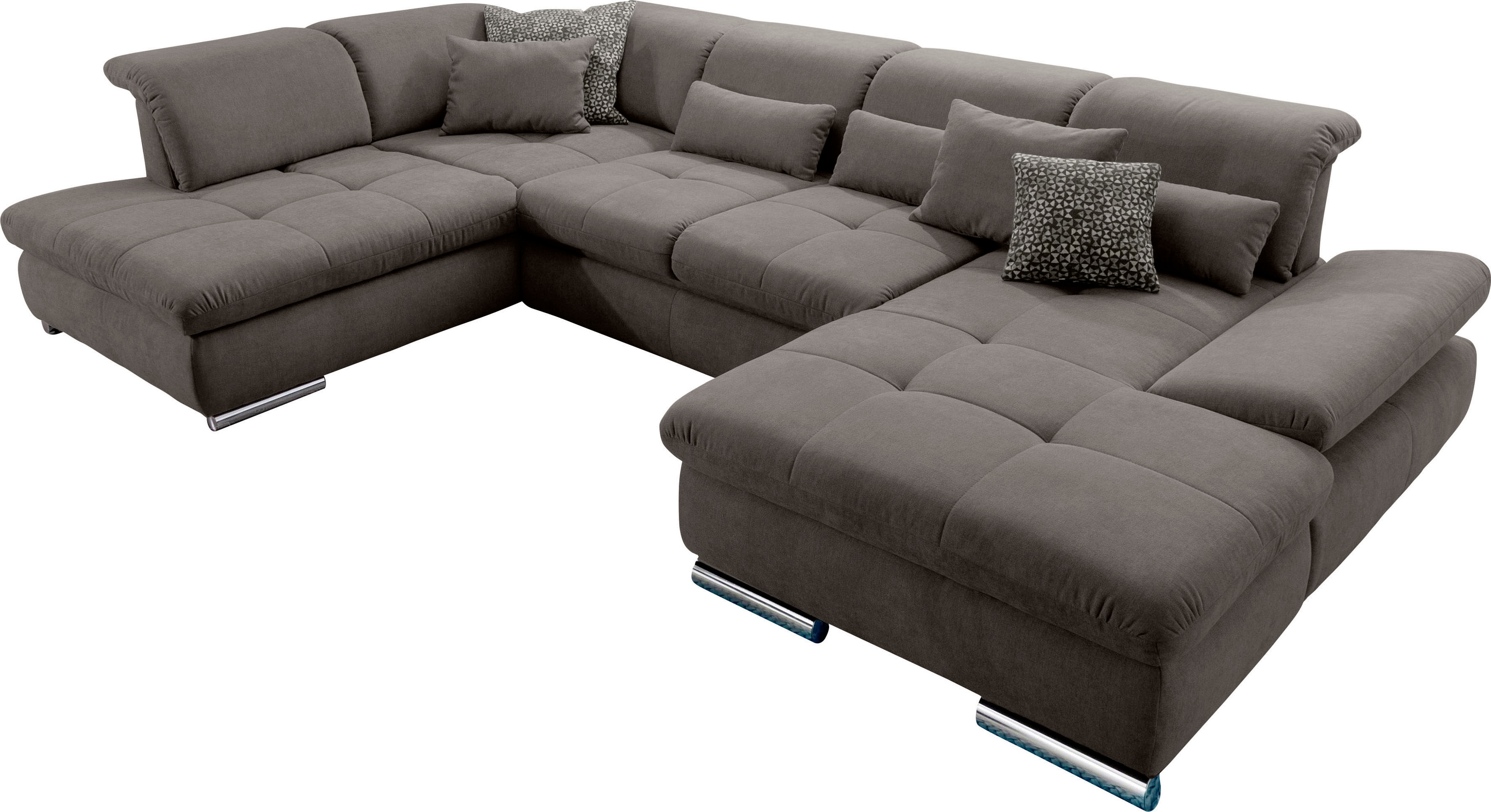Wohnlandschaft, B:365cm H:80cm T:225cm, braun, SET ONE BY MUSTERRING, Sofas, "SO 4100 komfortable Federkernunterfederung, inkl. Kopfteilverstellung",