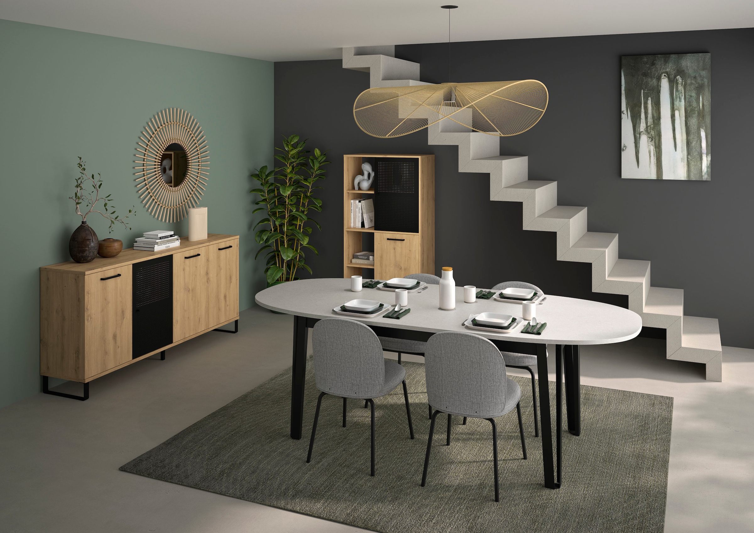 Gami Esstisch »CRAFT«, Ovale Tischplatte mit Erweiterung