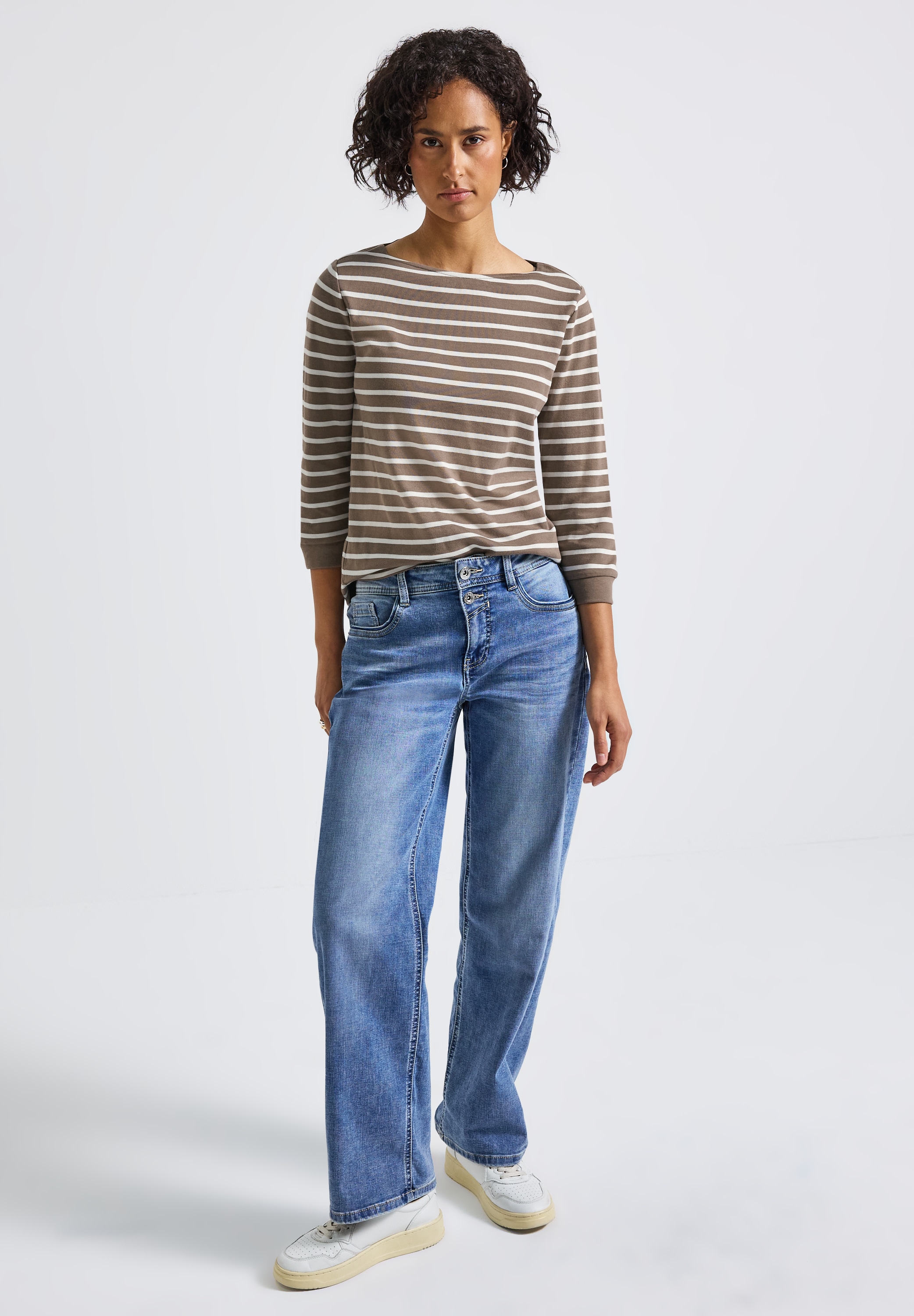 STREET ONE 3/4-Arm-Shirt, aus reiner Baumwolle