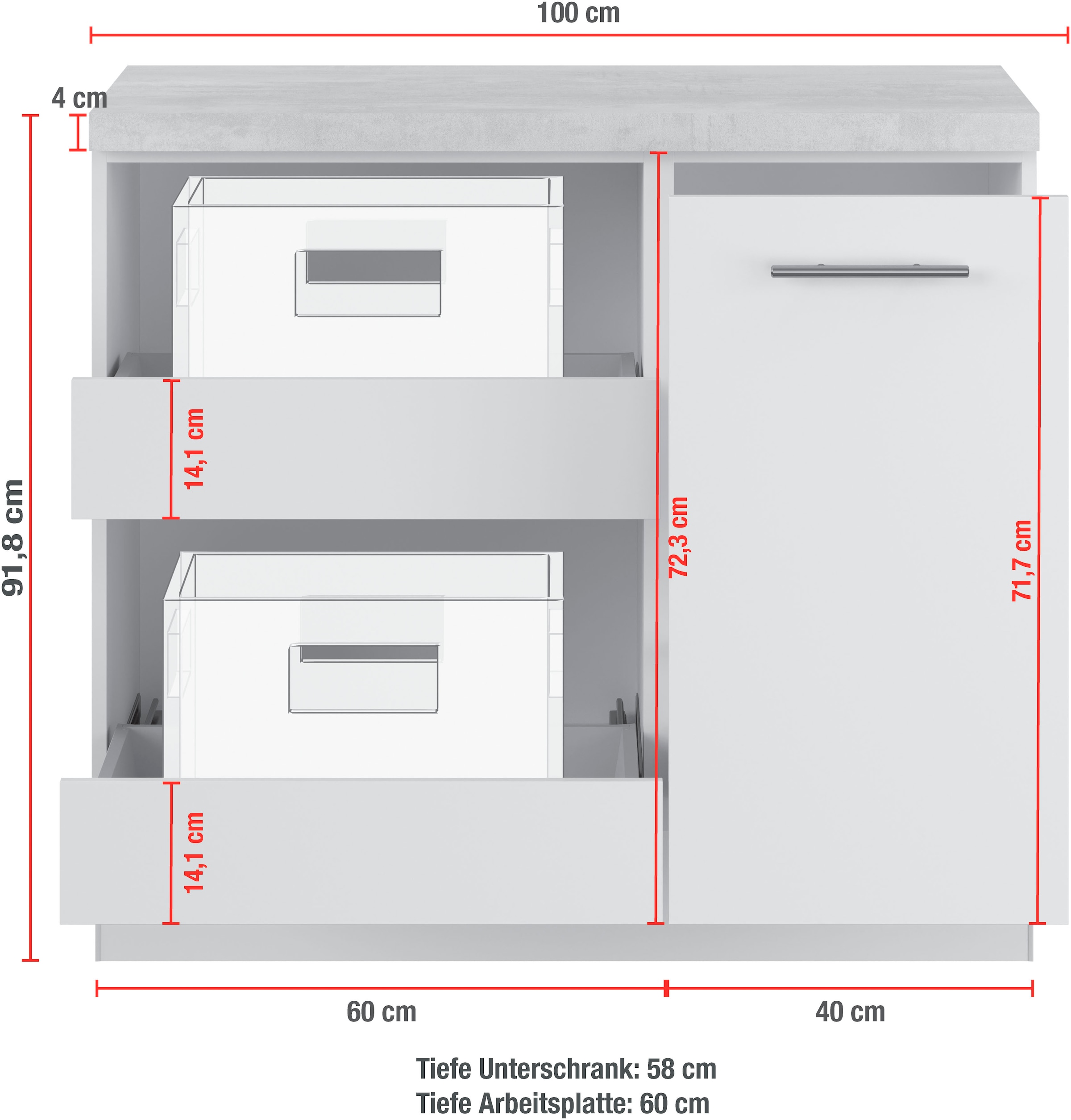 IMPULS KÜCHEN Mehrzweckschrank-Set »Warschau«, (4 St.), Vielfältige Varianten verfügbar; kombinierbar mit anderen Artikeln