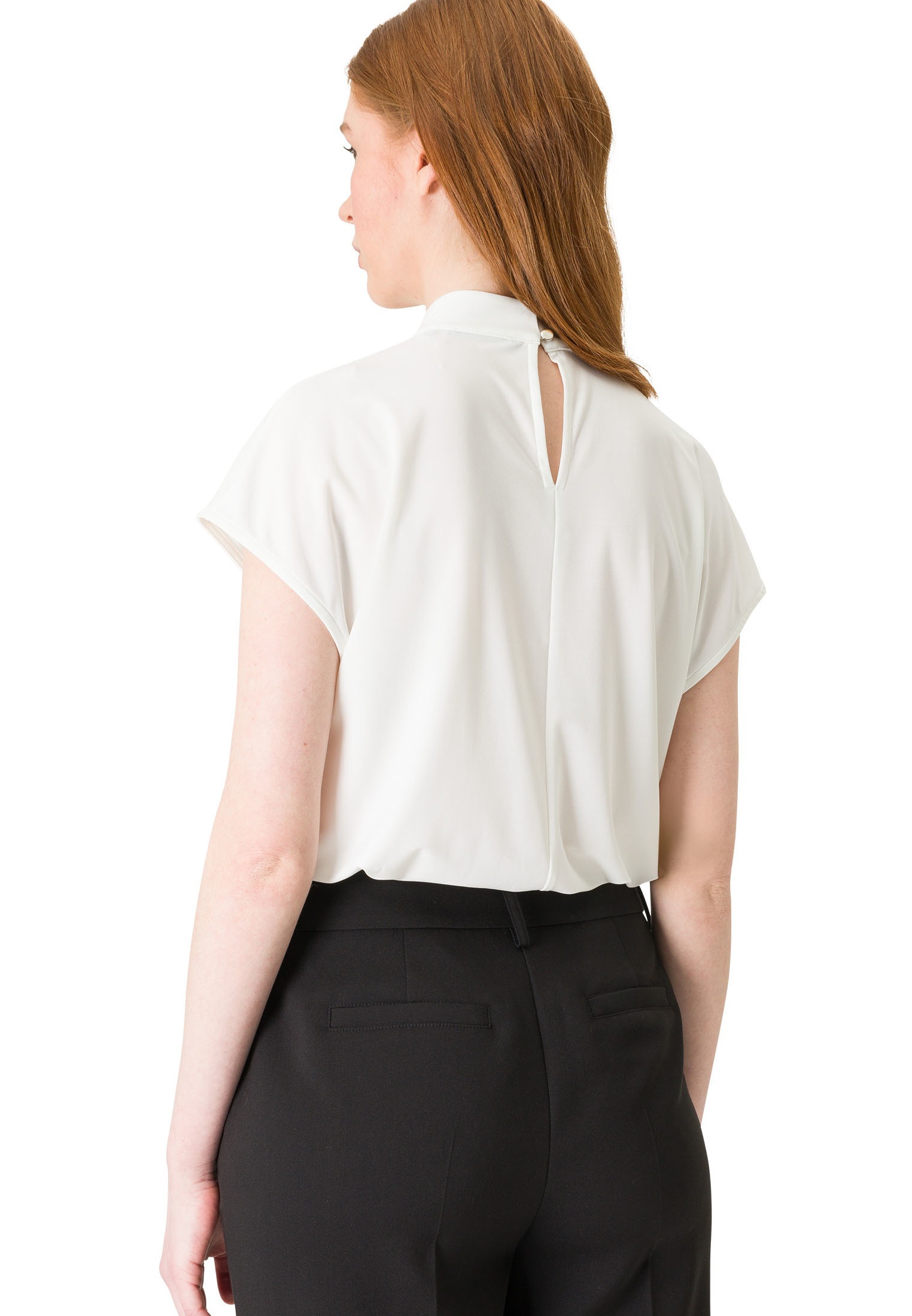 Zero T-Shirt »zero Blusenshirt kurzarm mit Strass Detail«, (1 tlg.), drapiert /gerafft