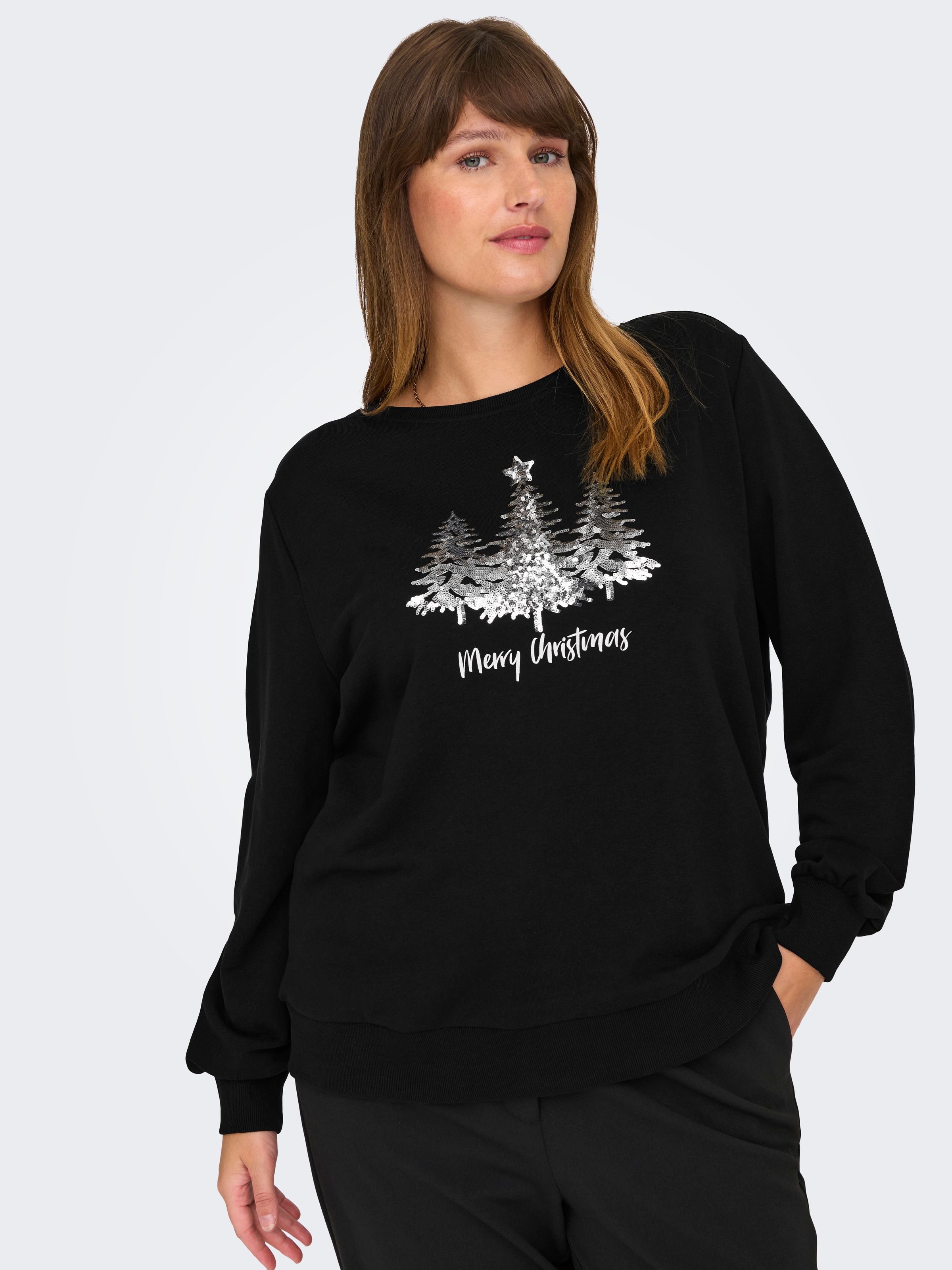 ONLY CARMAKOMA Sweatshirt "CARXMAS LIFE LS O-NECK SWEAT JRS" günstig online kaufen