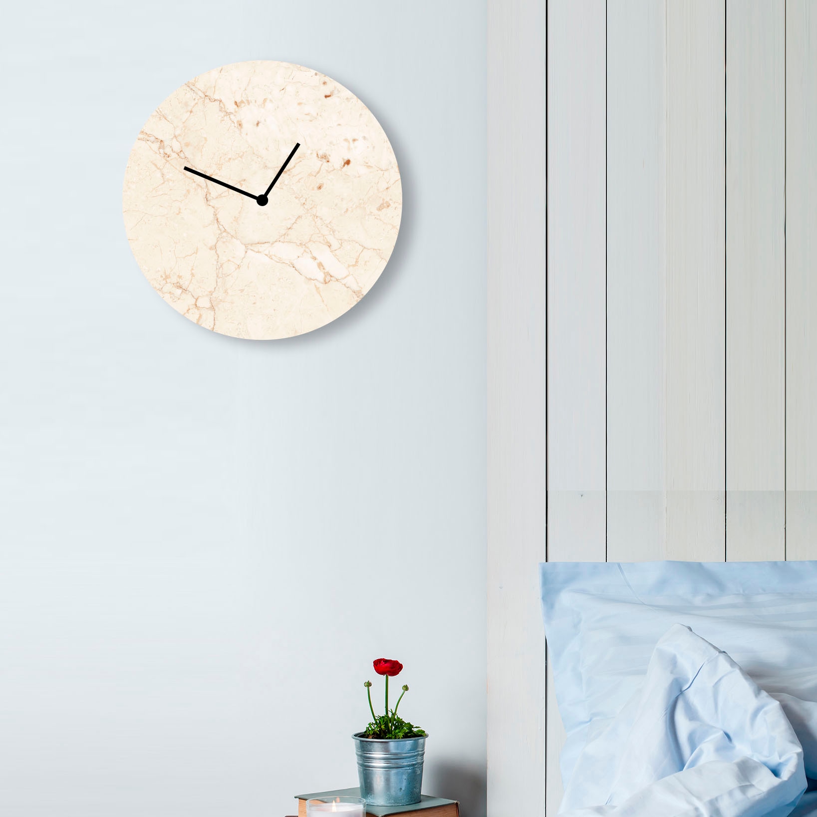 LeGer Home by Lena Gercke Wanduhr "Marmor beige" rund, Ø 30 cm günstig online kaufen
