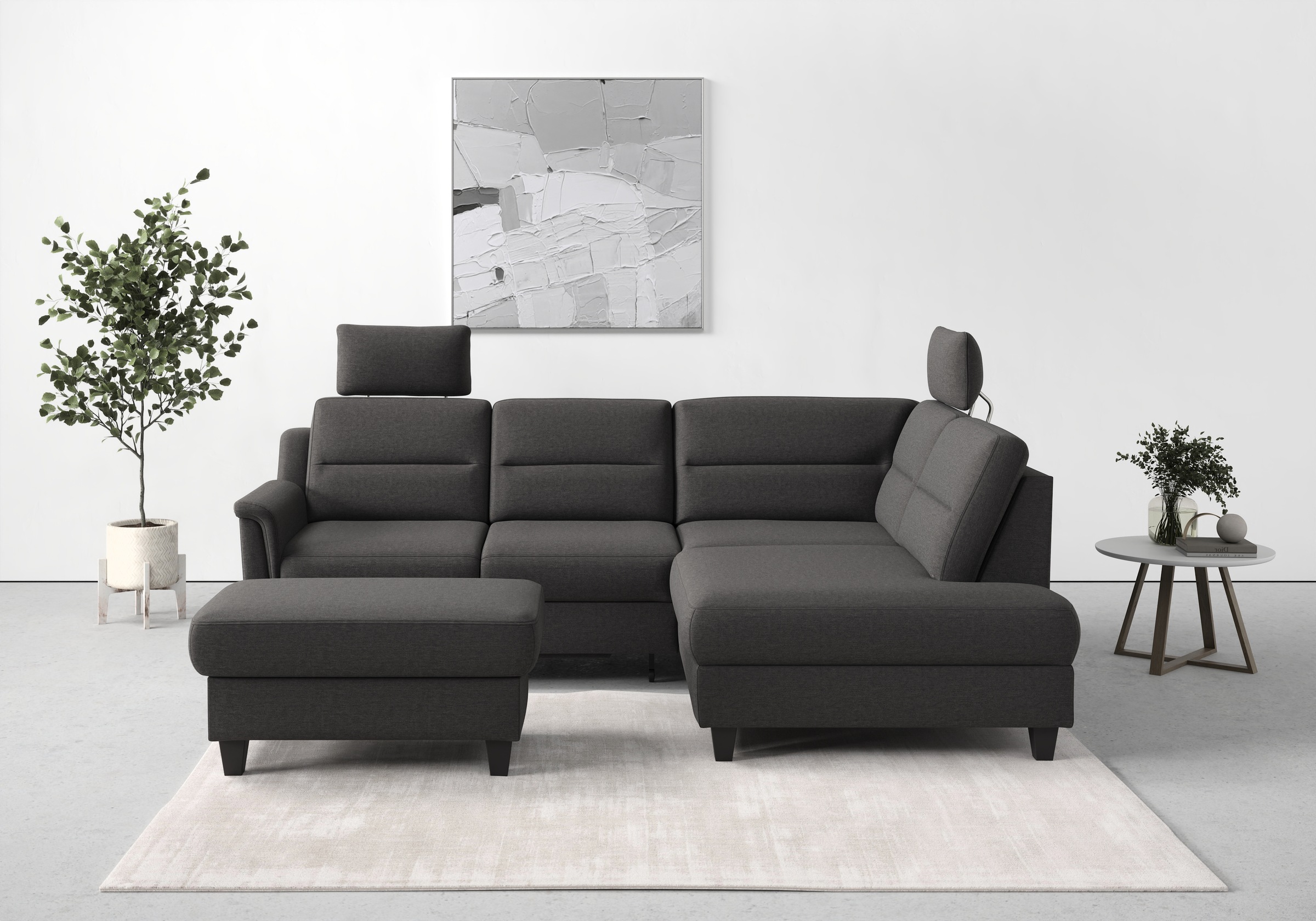 sit&more Ecksofa "Farö L-Form" inklusive Federkern, wahlweise mit Schlaffunktion und Bettkasten
