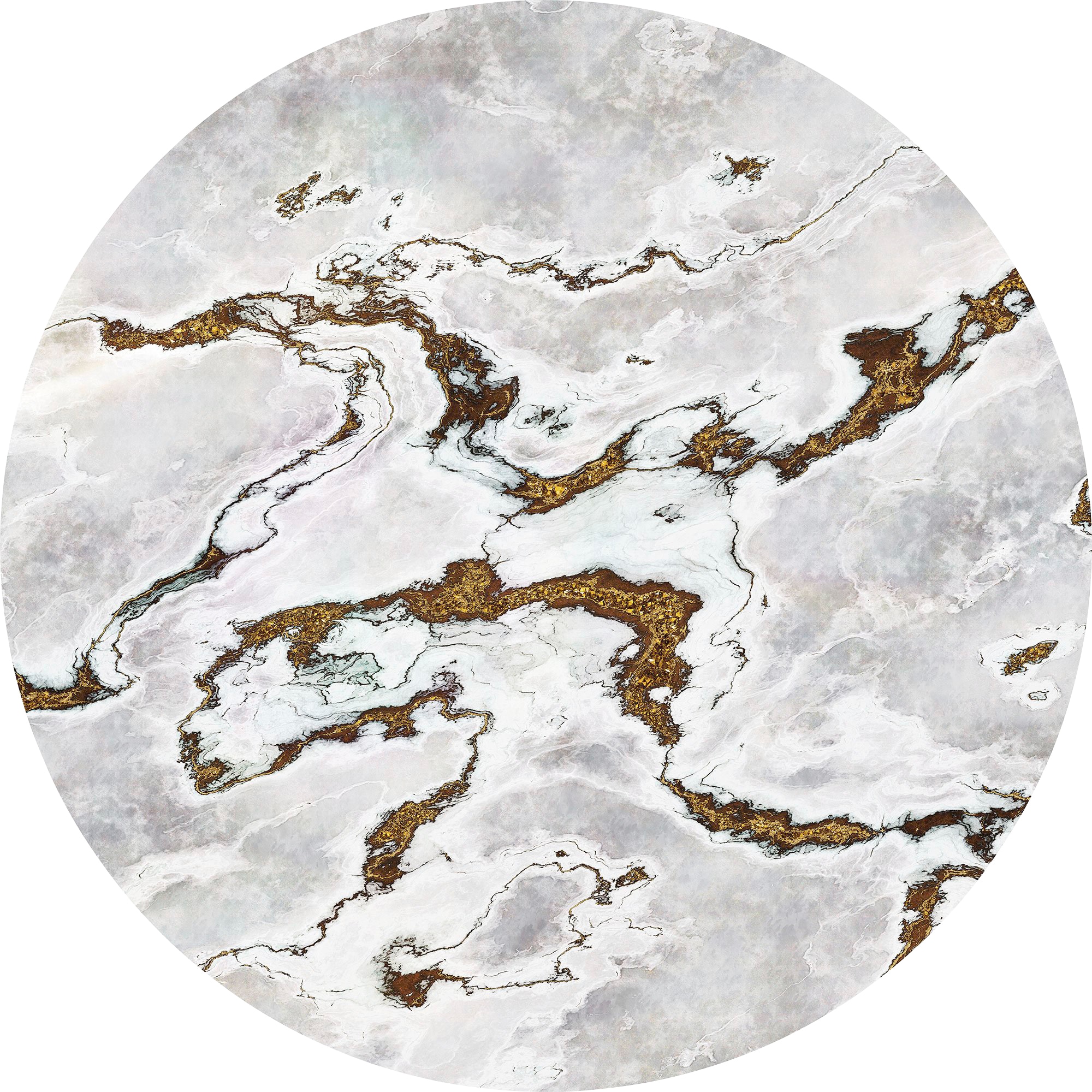 Komar Vliestapete »Marble Vibe«, 125x125 cm (Breite x Höhe), rund und selbstklebend