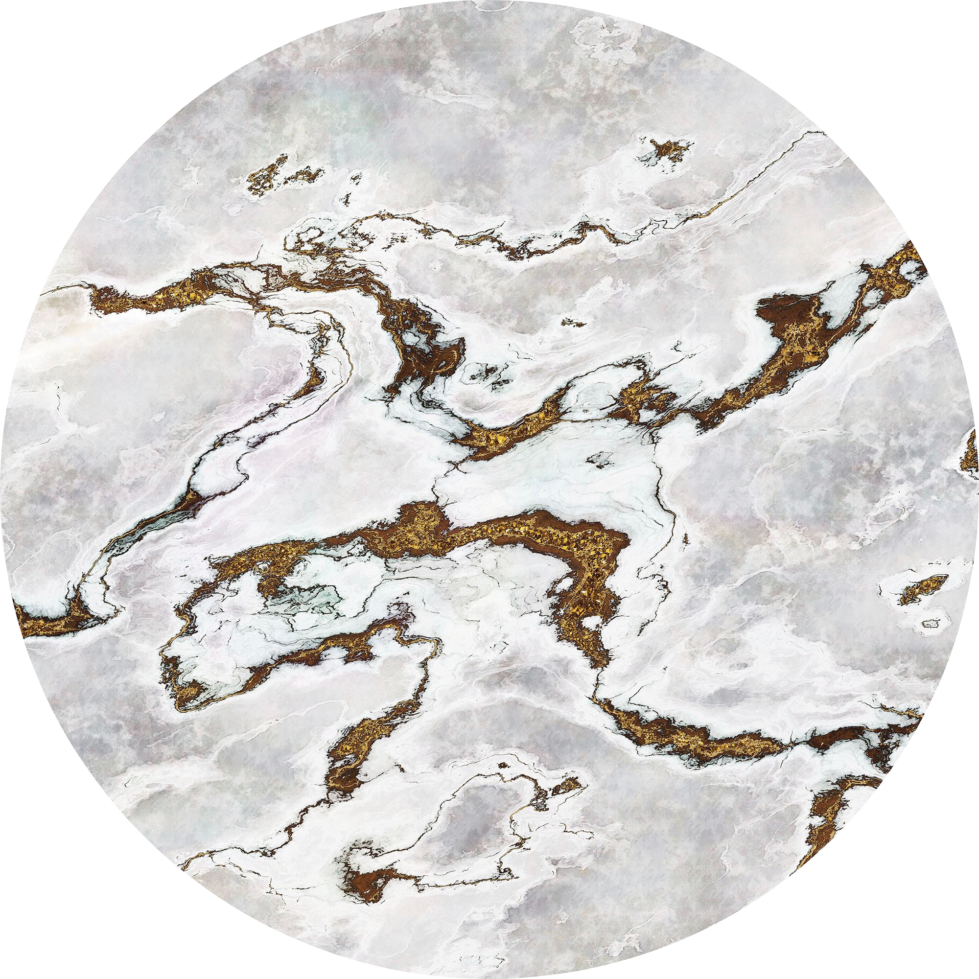 Komar Vliestapete "Vlies Selbstklebend - Marble Vibe - Größe 125 X 125 Cm" Bedruckt Glatt Wohnzimmer, Schlafzimmer