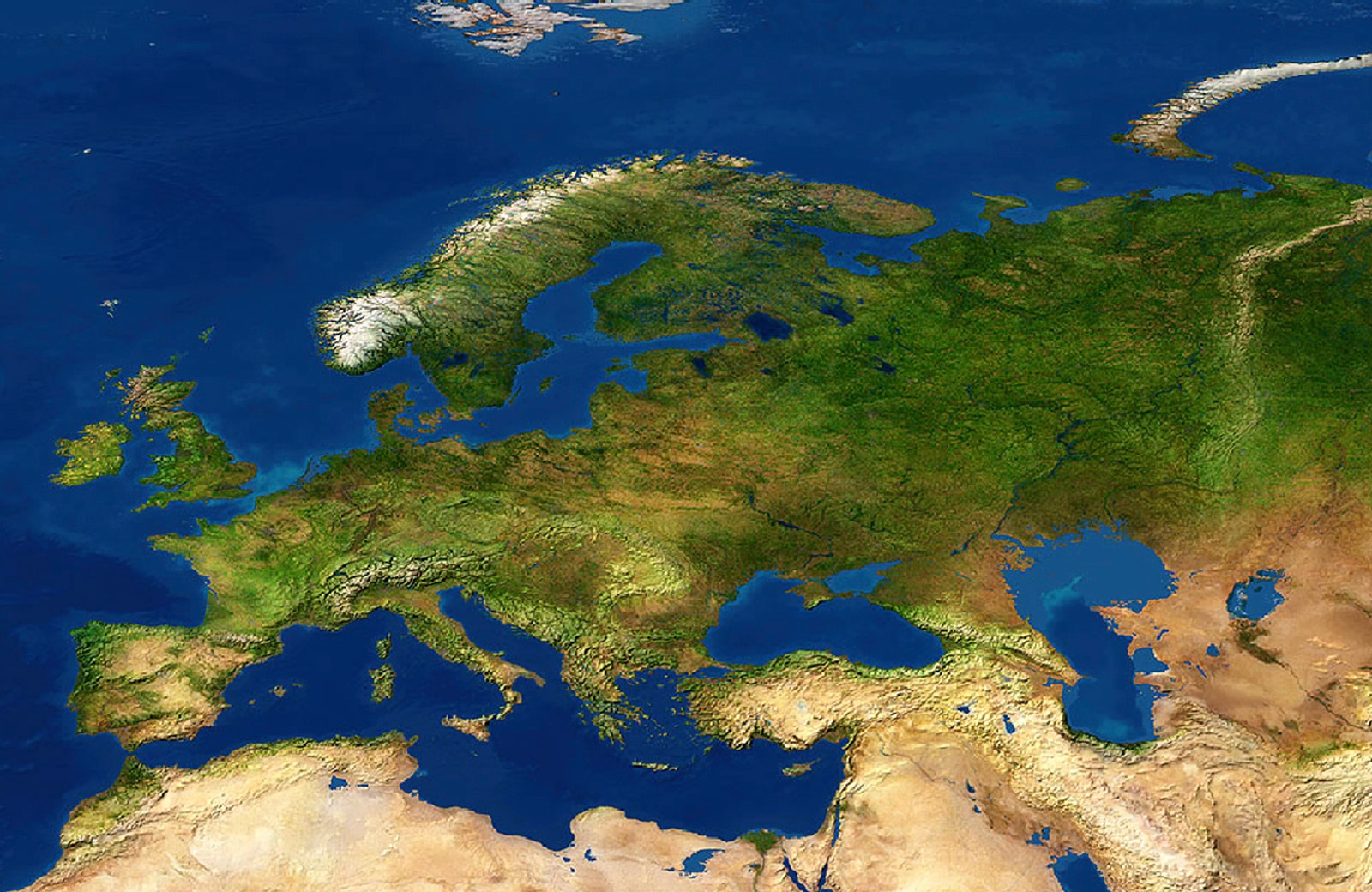 Papermoon Fototapete "LANDKARTE-TOPOGRAFISCH EUROPA SKANDINAVIEN DETSCHLAND"