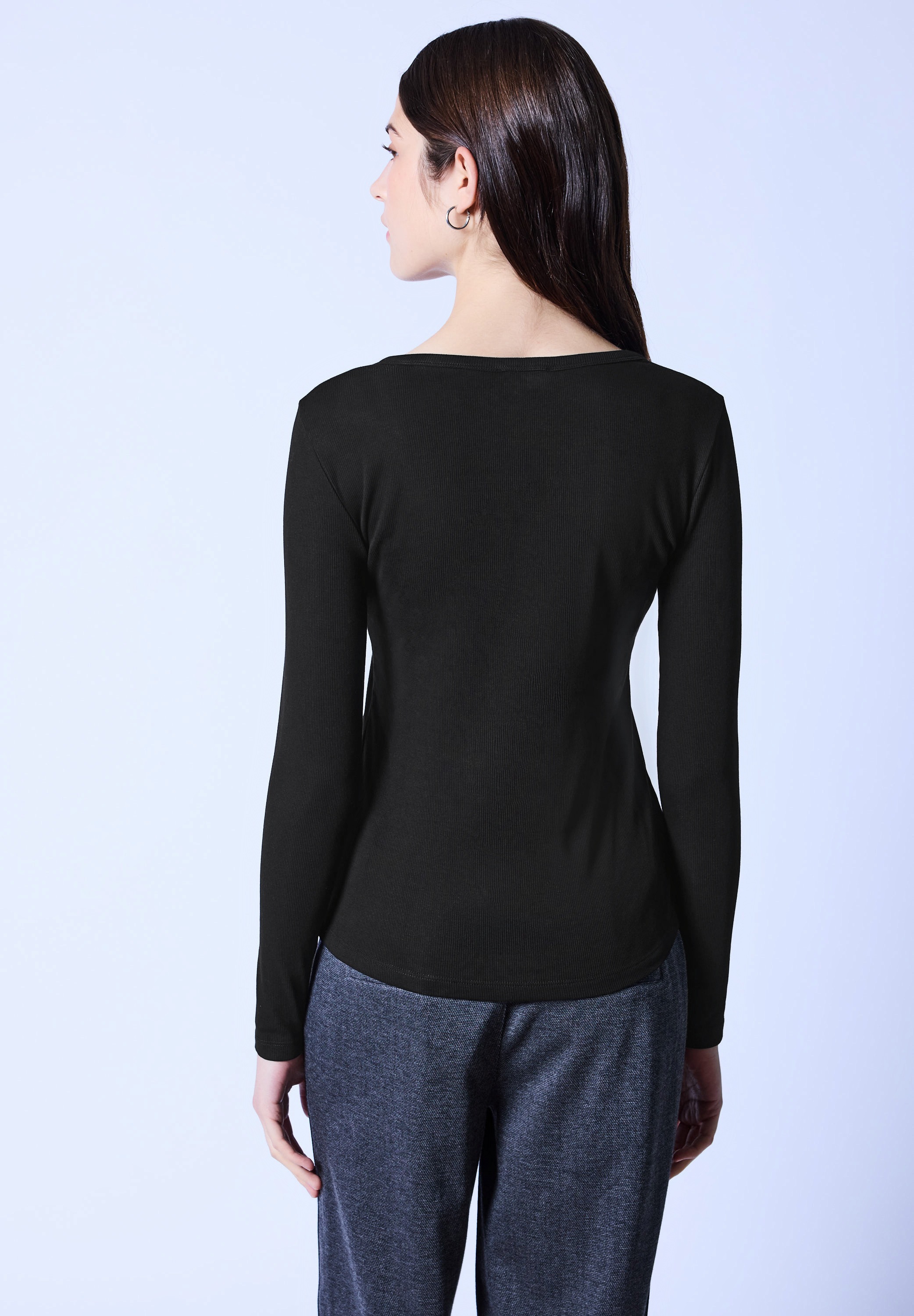STREET ONE STUDIO Langarmshirt mit Rundhalsausschnitt