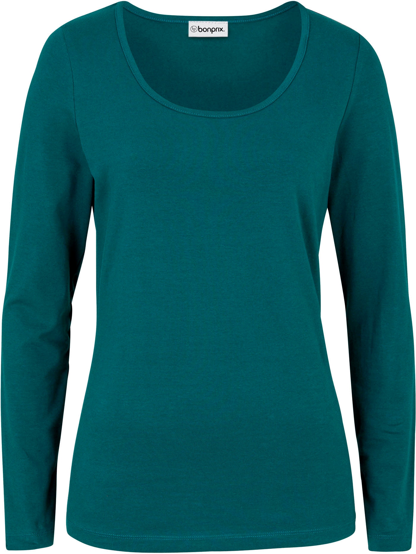 bonprix Langarmshirt eng anliegende Passform, mit Rundhalsausschnitt, mit Doppelnähten