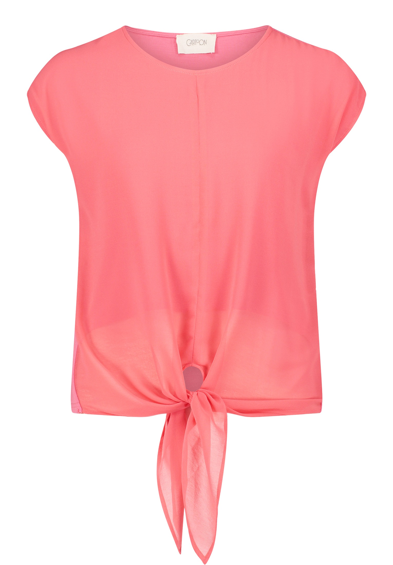 Cartoon Kurzarmshirt »Cartoon Rundhals-Shirt mit Schleifenknoten«, (1 tlg.), Materialmix