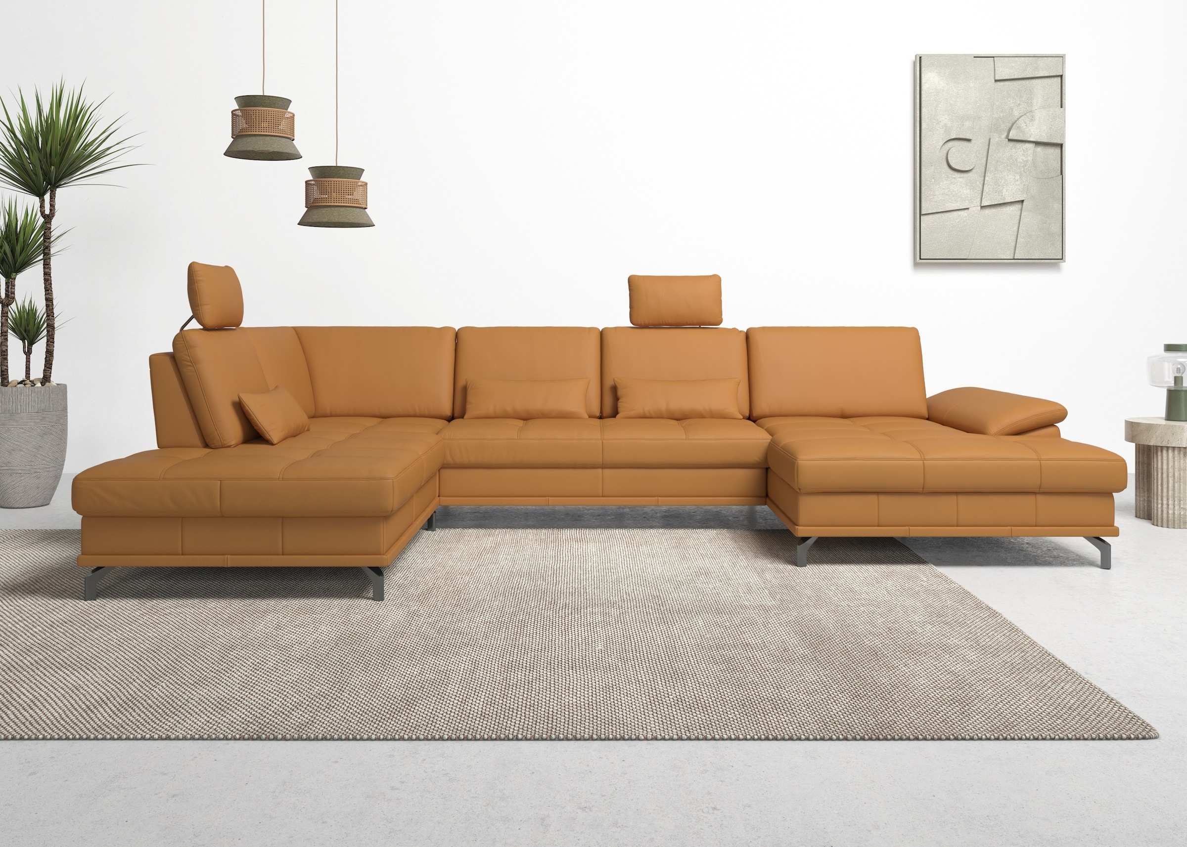 Wohnlandschaft OTTO HOME, B:363cm H:89cm T:223cm, gelb, Luxus-Microfaser (90% Polyester, 10% Polyamid);Samtoptik (100% Polyester), Sofas, "Costello