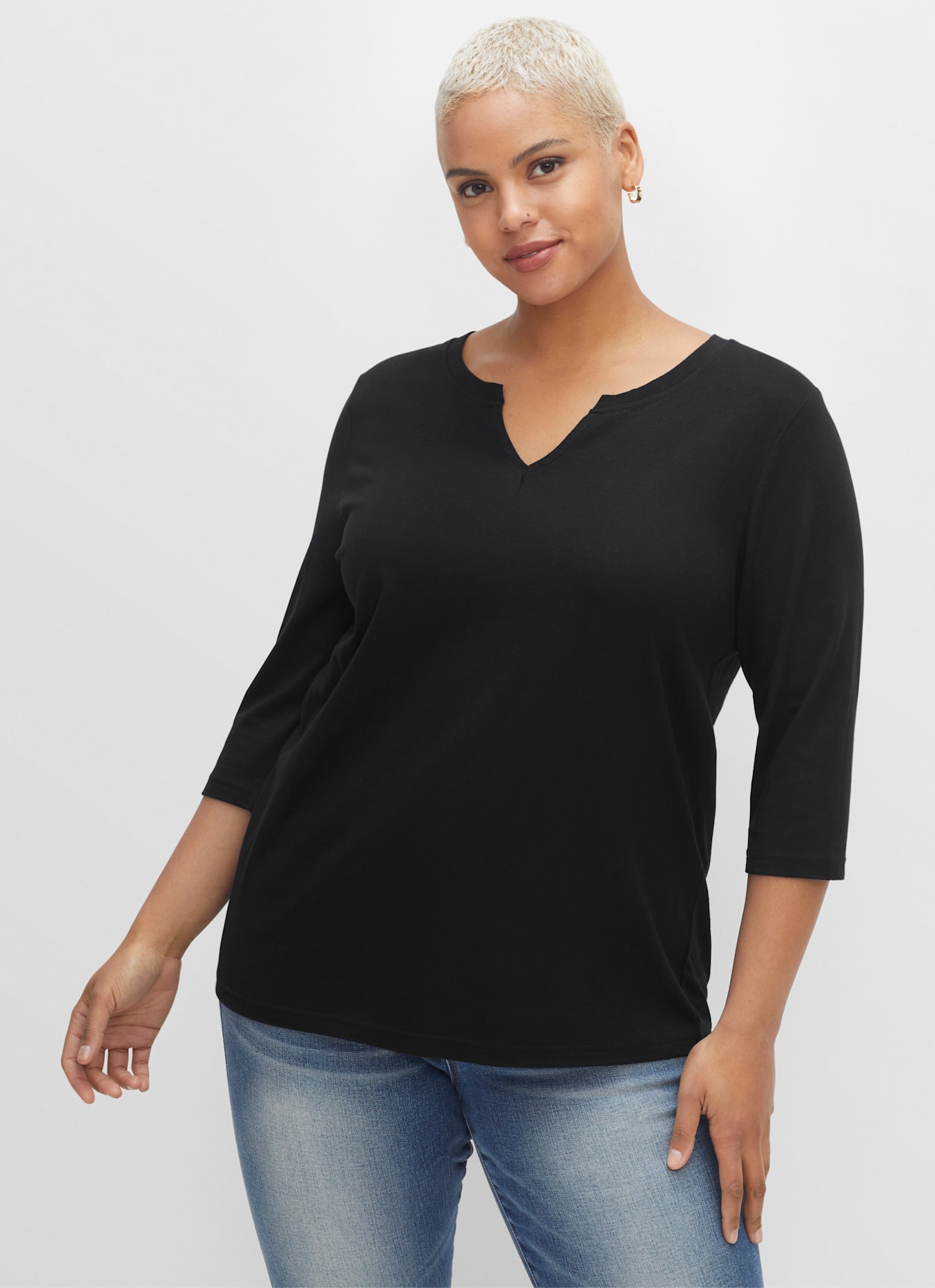 Sheego 3/4-Arm-Shirt "3/4-Arm-Shirt", (1 tlg.) günstig online kaufen