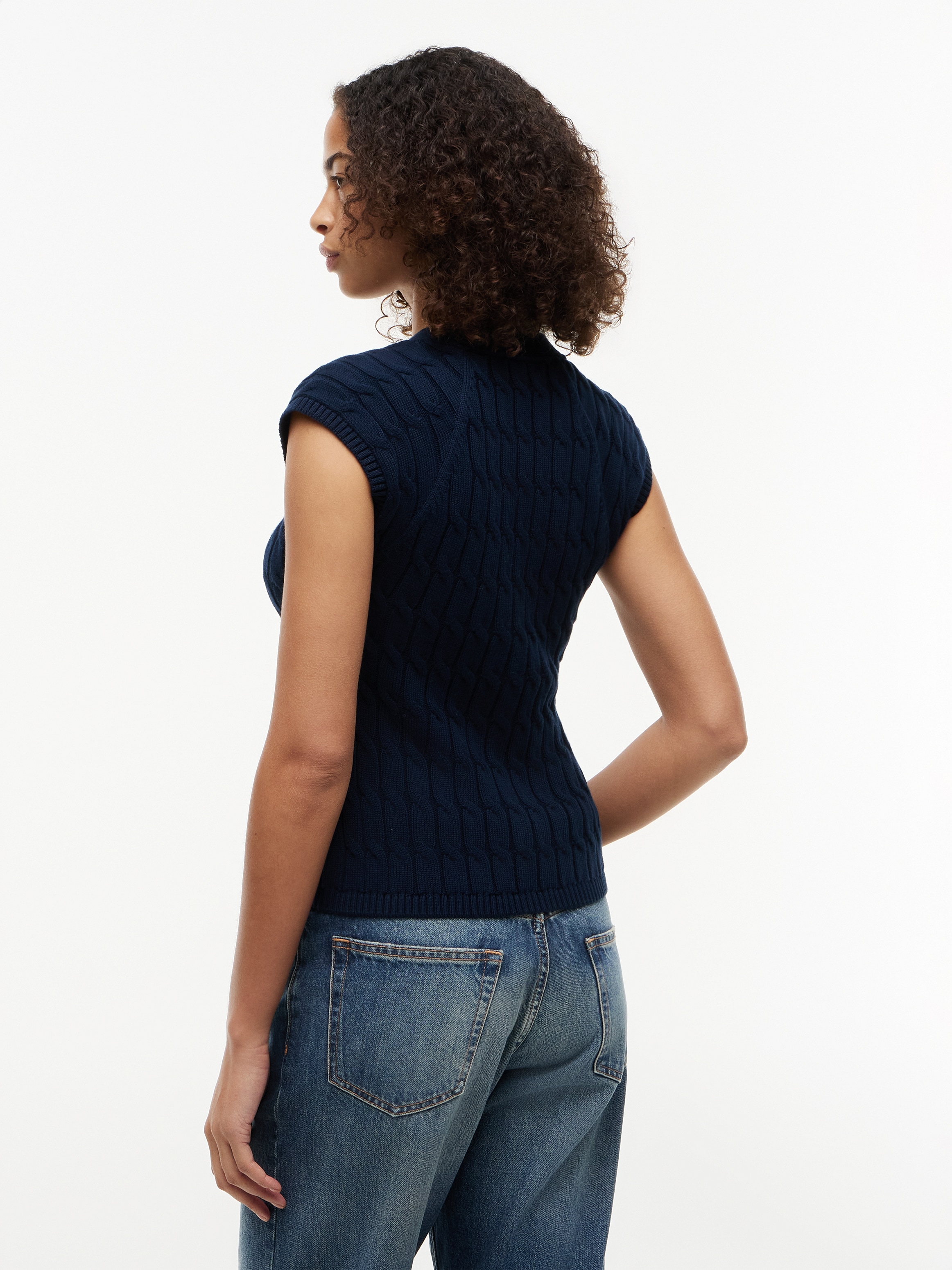 Tommy Hilfiger Strickweste »MID GG CABLE VEST CARDI« Baumwolle, mit Zopfstrickmuster
