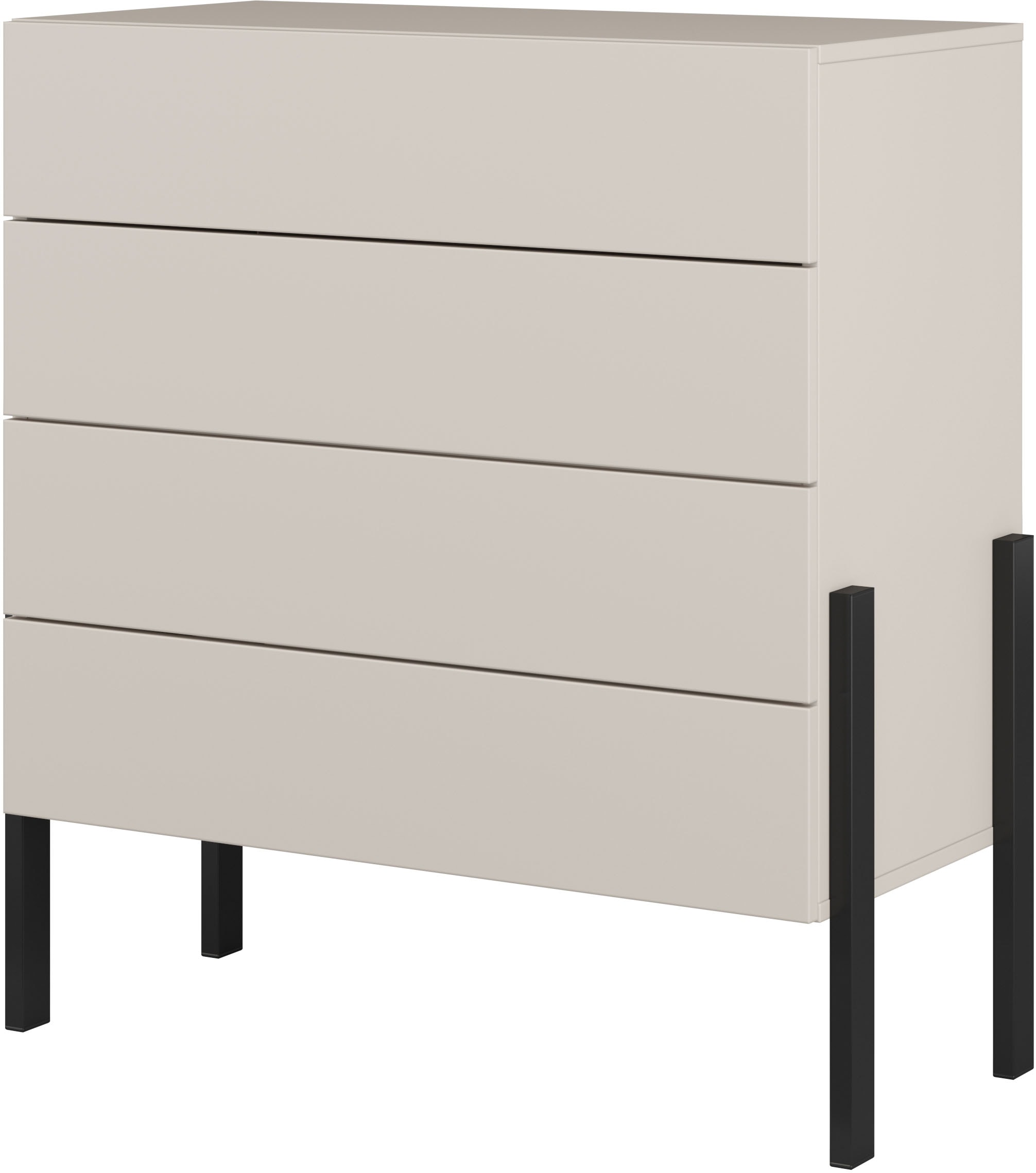 Home affaire Kommode »Jukon, Breite 84 cm, moderne grifflose Kommode«, Schubladenkommode mit 4 Schubkästen, push to open Funktion