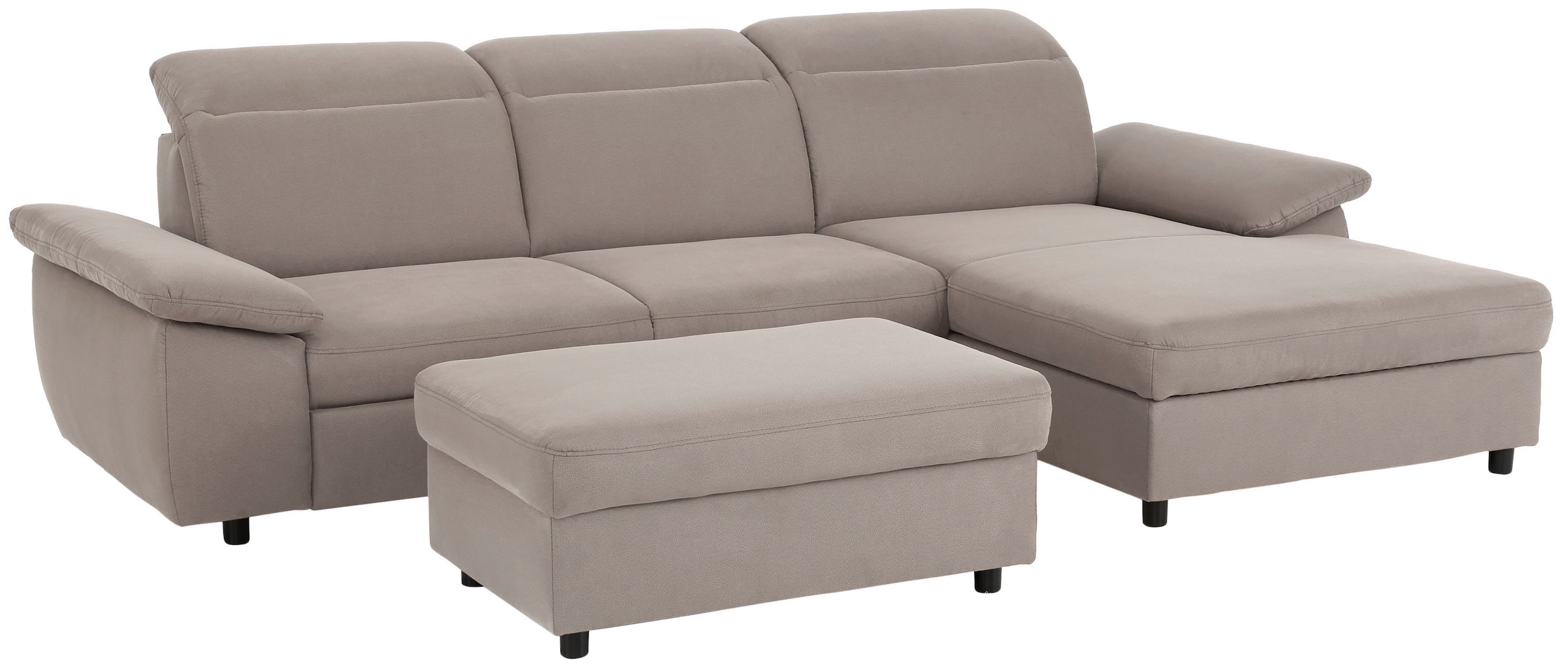 Home affaire Ecksofa »Mauritius L-Form«, mit Kopfteil- und Armlehnverstellung, mit Bettfunktion und Bettkasten