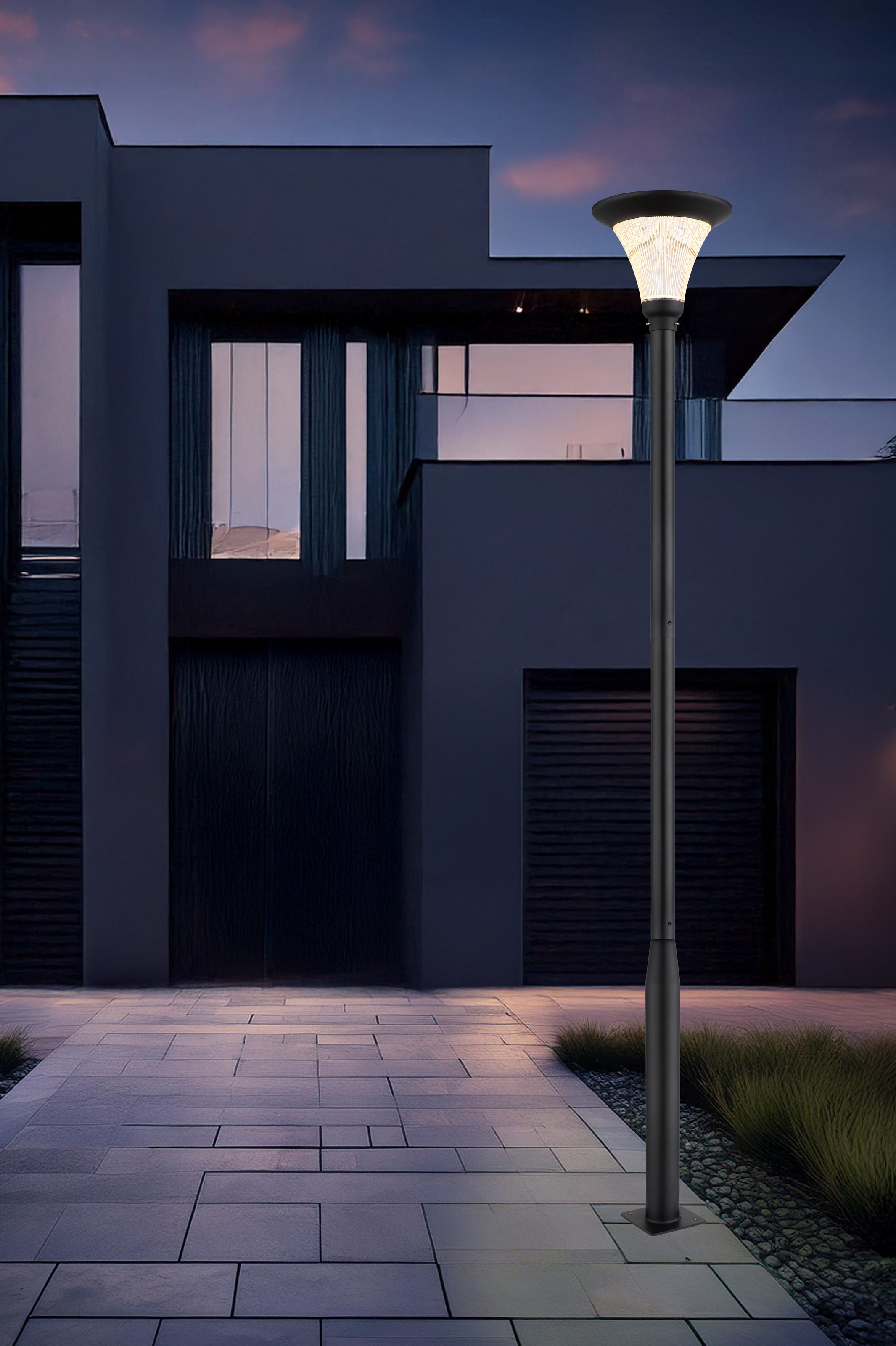 GLOBO LIGHTING LED Solarleuchte »SOLARLEUCHTE ALUMINIUM DRUCKGUSS GRAU, 1XLED« LED-Modul 1 Stk. warmweiß - kaltweiß