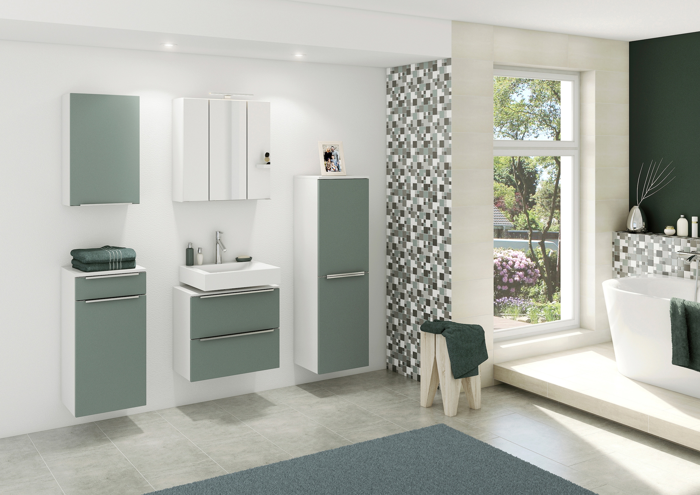 welltime Midischrank »Matera«, Breite 40 cm, mit hochwertigen matten MDF-Fronten