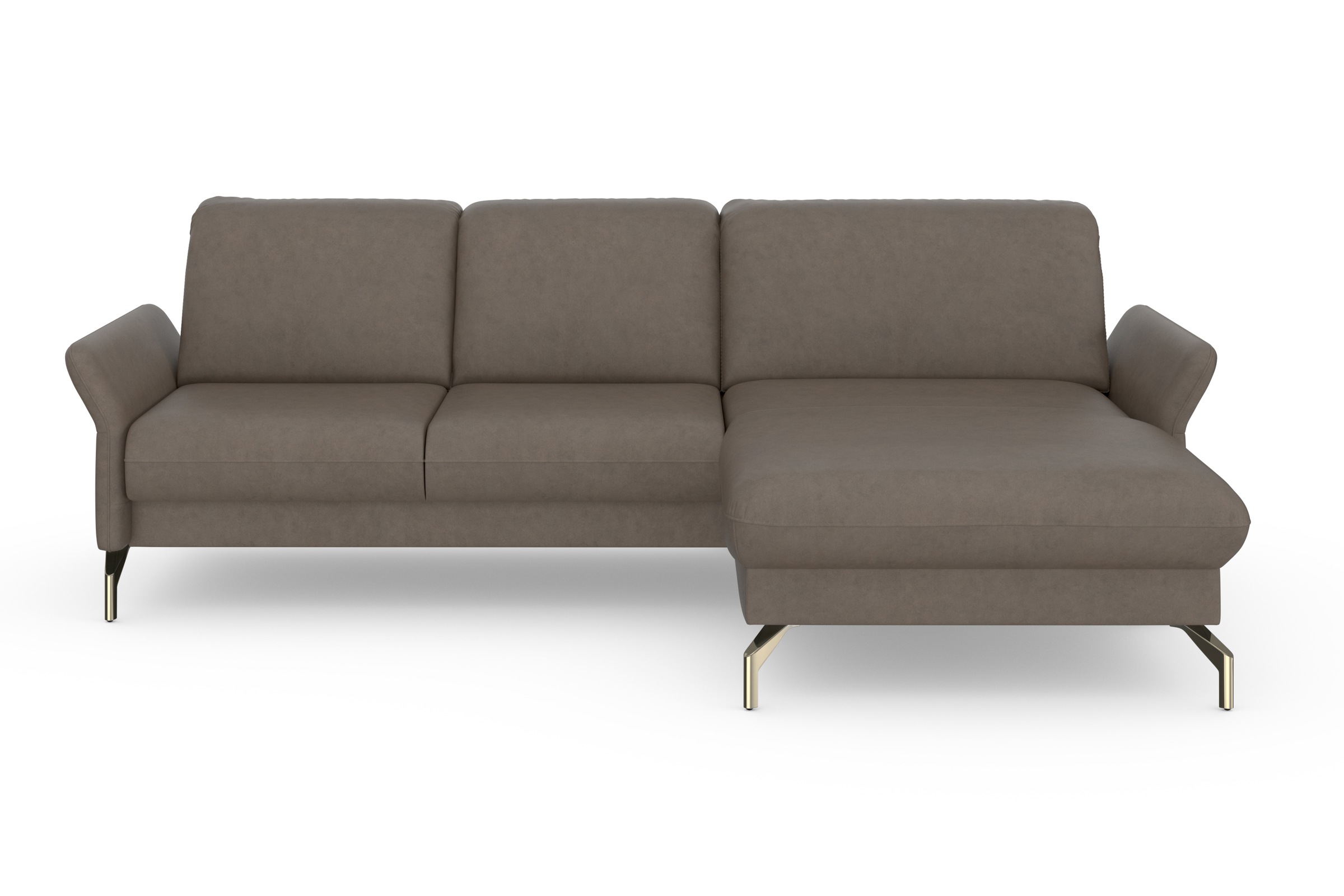 sit&more Ecksofa »Fashion L-Form«, wahlweise mit Kopfteilverstellung, Vorziehsitz, motorisch, Nickelfüße