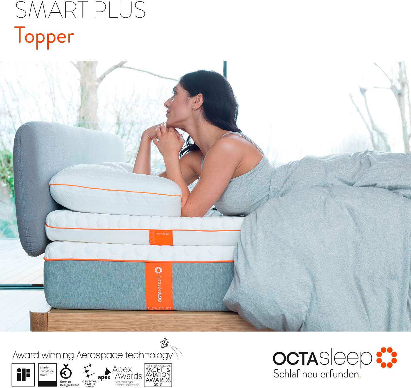 OCTAsleep Topper »Octasleep Smart Plus Topper«, (1 St.), OCTAspring® Aerospace Technologie