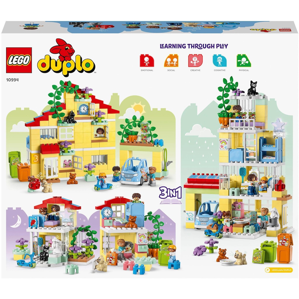 LEGO® Konstruktionsspielsteine »3in1 Familienhaus (10994), LEGO® DUPLO«, (218 St.), Made in Europe