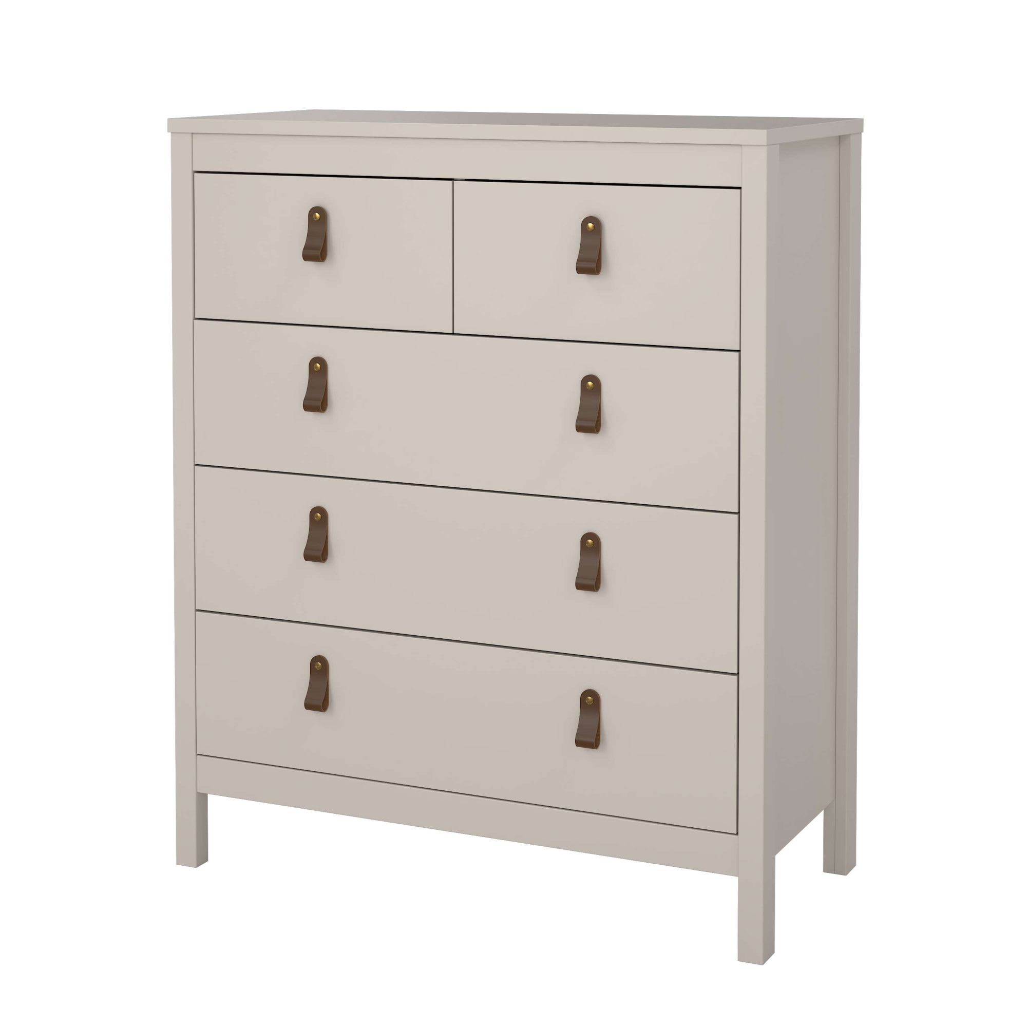 Home affaire Kommode "Madrid, Aufbewahrung, Schubladenschrank, Stauraum" Skandinavisches Design, Wahlweise Leder- oder Metallgriffe