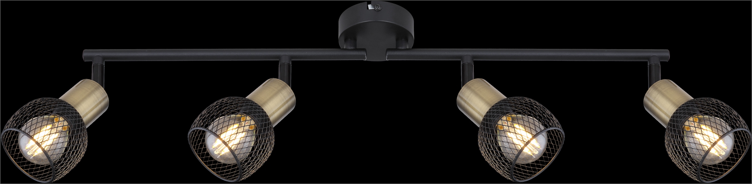 GLOBO LIGHTING Deckenstrahler »FIASTRA«, Leuchtmittel E14 | ohne Leuchtmittel, Deckenspot/schwarz/Schirme aus Metallgeflecht/Flur/beweglich