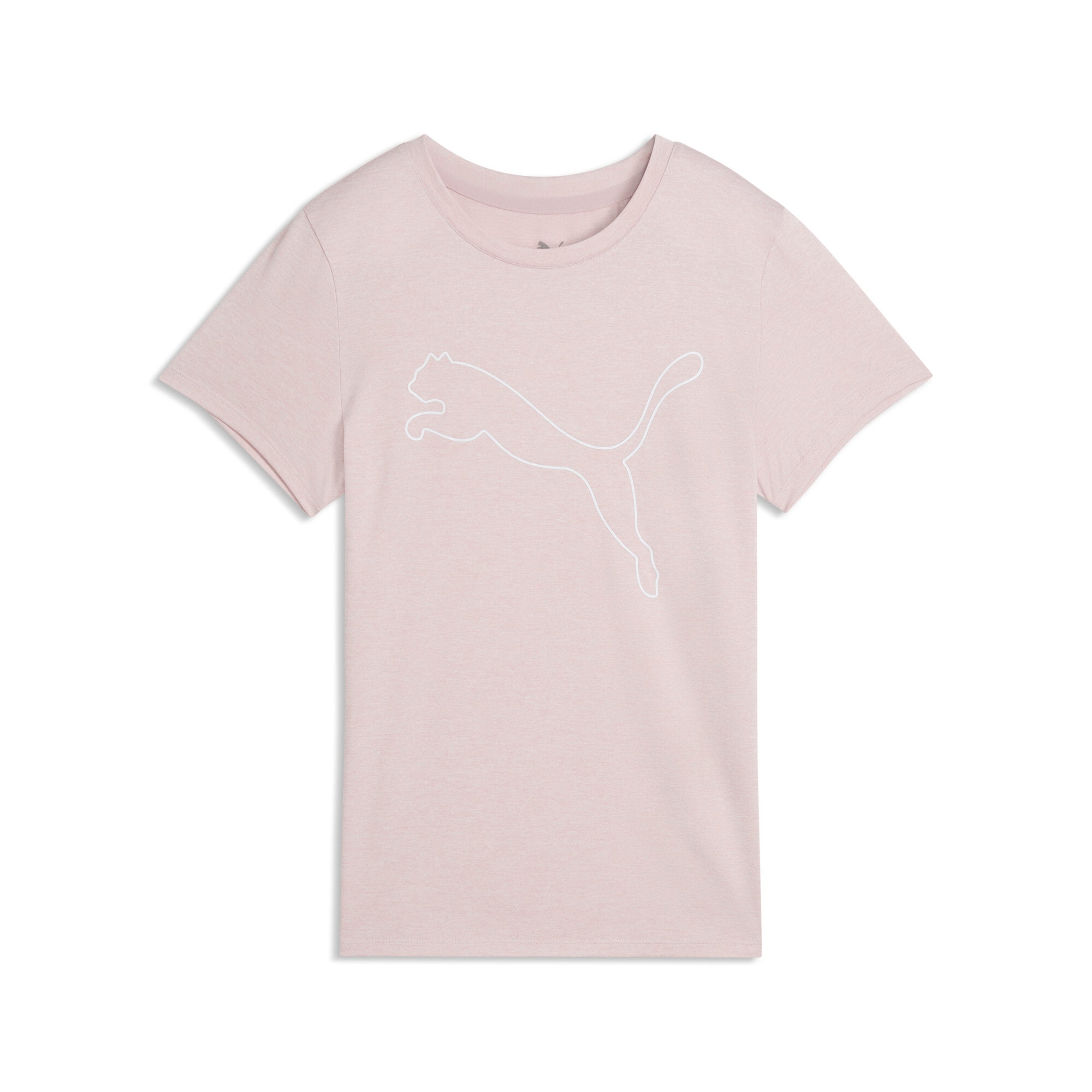 PUMA Trainingsshirt "W TAD ESSENTIAL HEATHER LOGO TEE" Kurzarm, sportliches T-Shirt, für sportliche Aktivitäten
