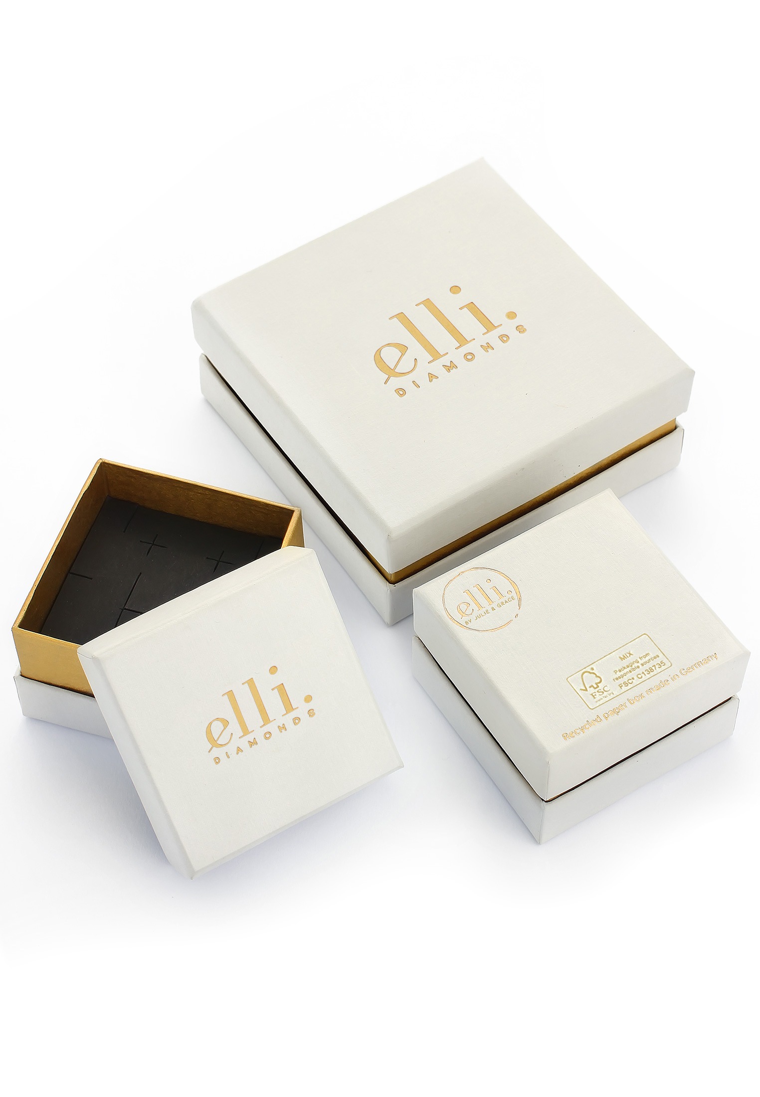 Elli DIAMONDS Verlobungsring »Ring Morganite Weiß Diamantschliff (0.04 ct) 375 Gelbgold«